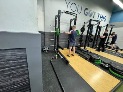 Burke OLF - Wall protection and rubber monster tiles installation