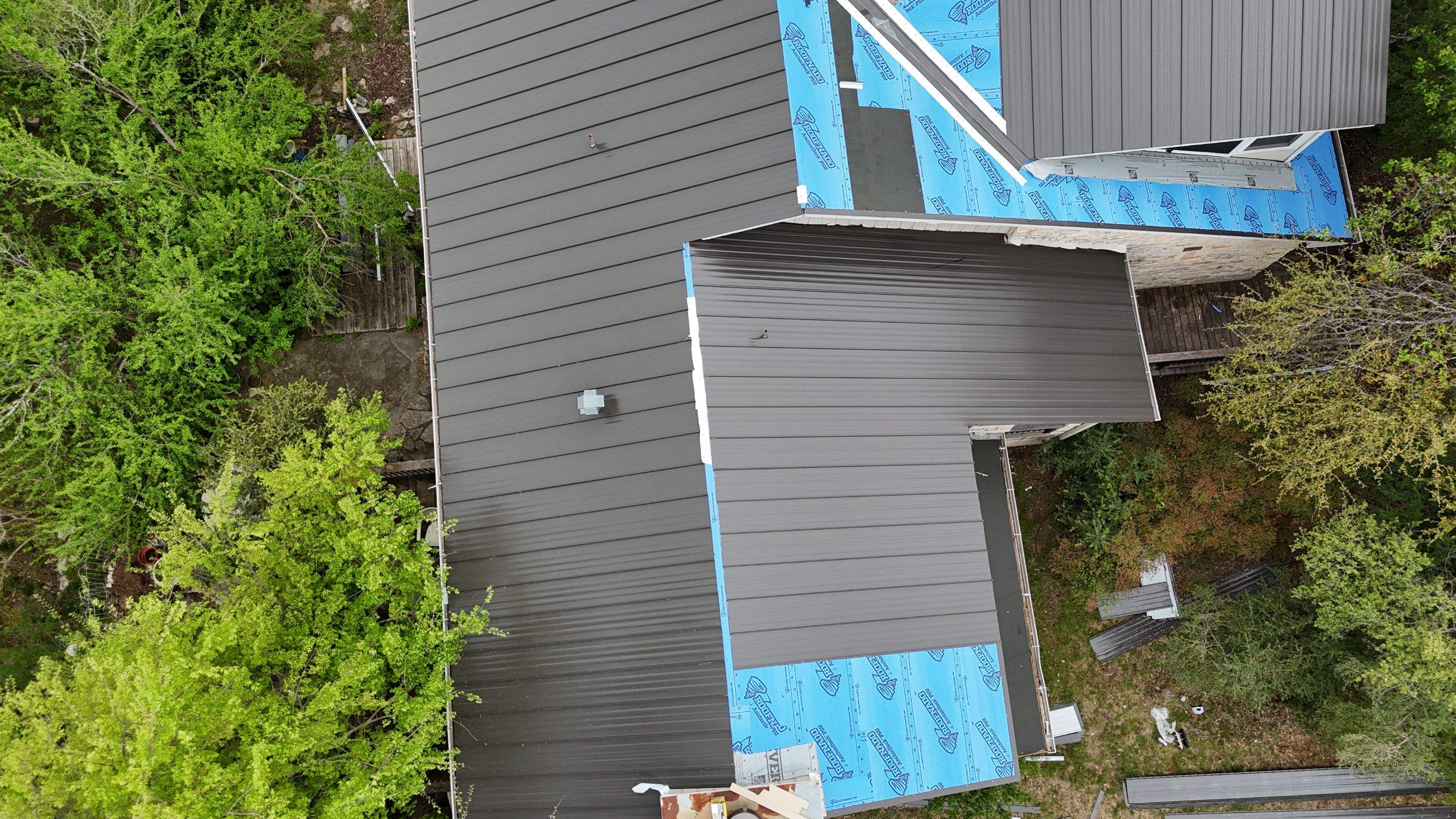 Dark Bronze - L&A Standing Seam with Striations by RoofsOnly.com