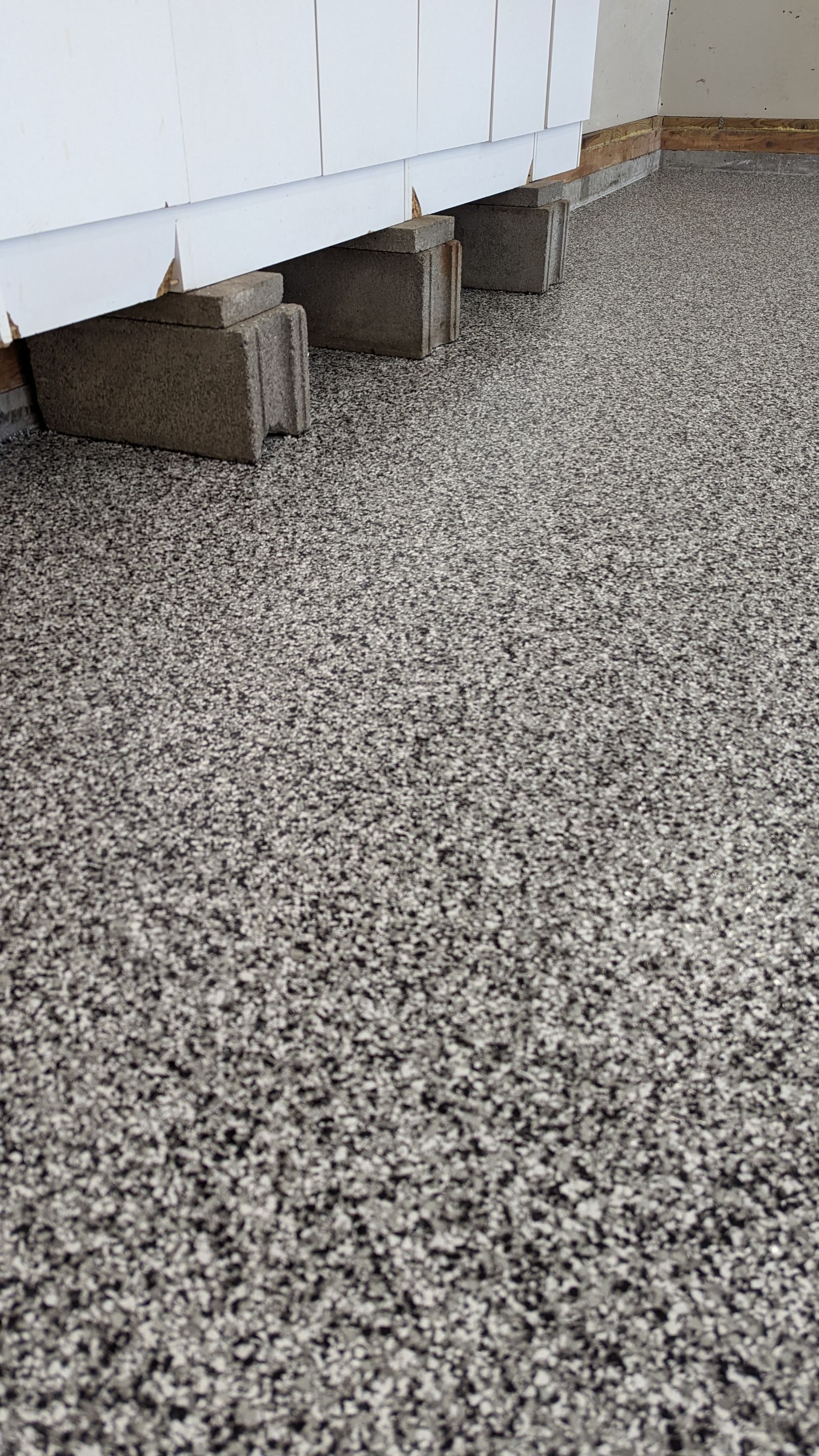 Garage Transformation using Domino for Garage and Pecan for Pool Deck by Croc Coatings, LLC