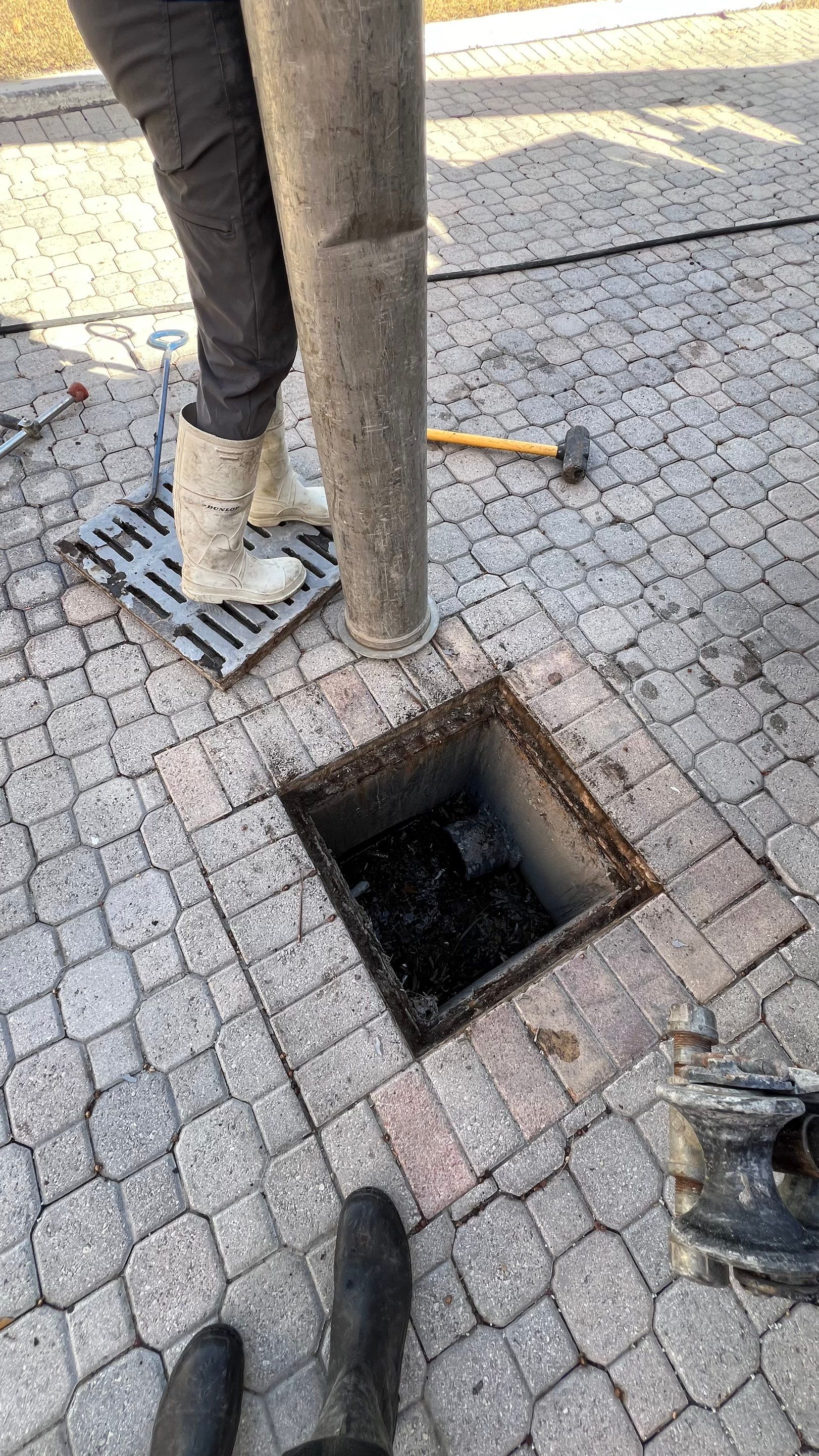 Catch Basin Cleaning After Hurricane Milton Naples Condo by APS Power & Water