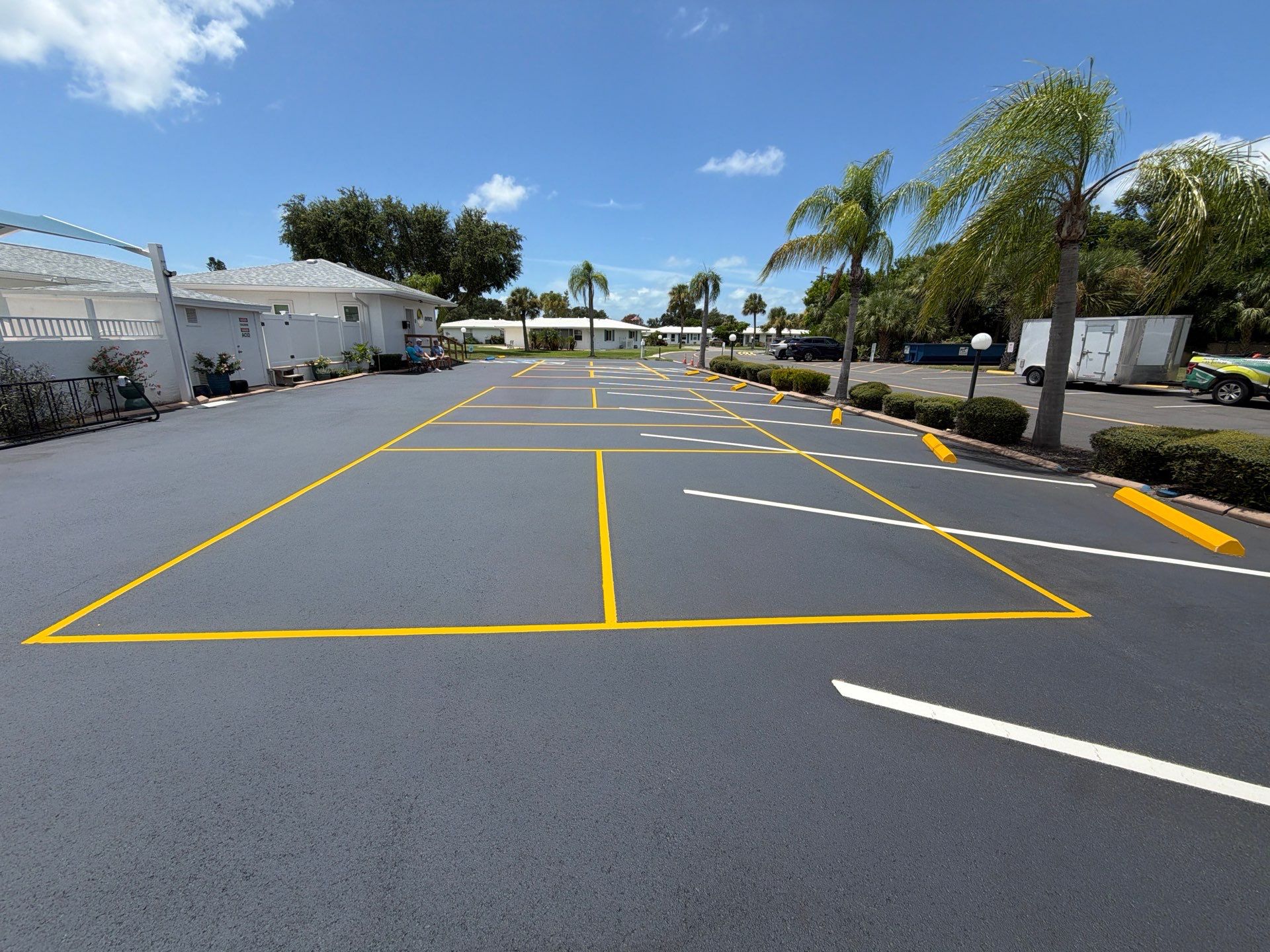 New Layout Line Striping and Pickleball Court Installation in Venice by Everline Coatings & Services - Southwest FL