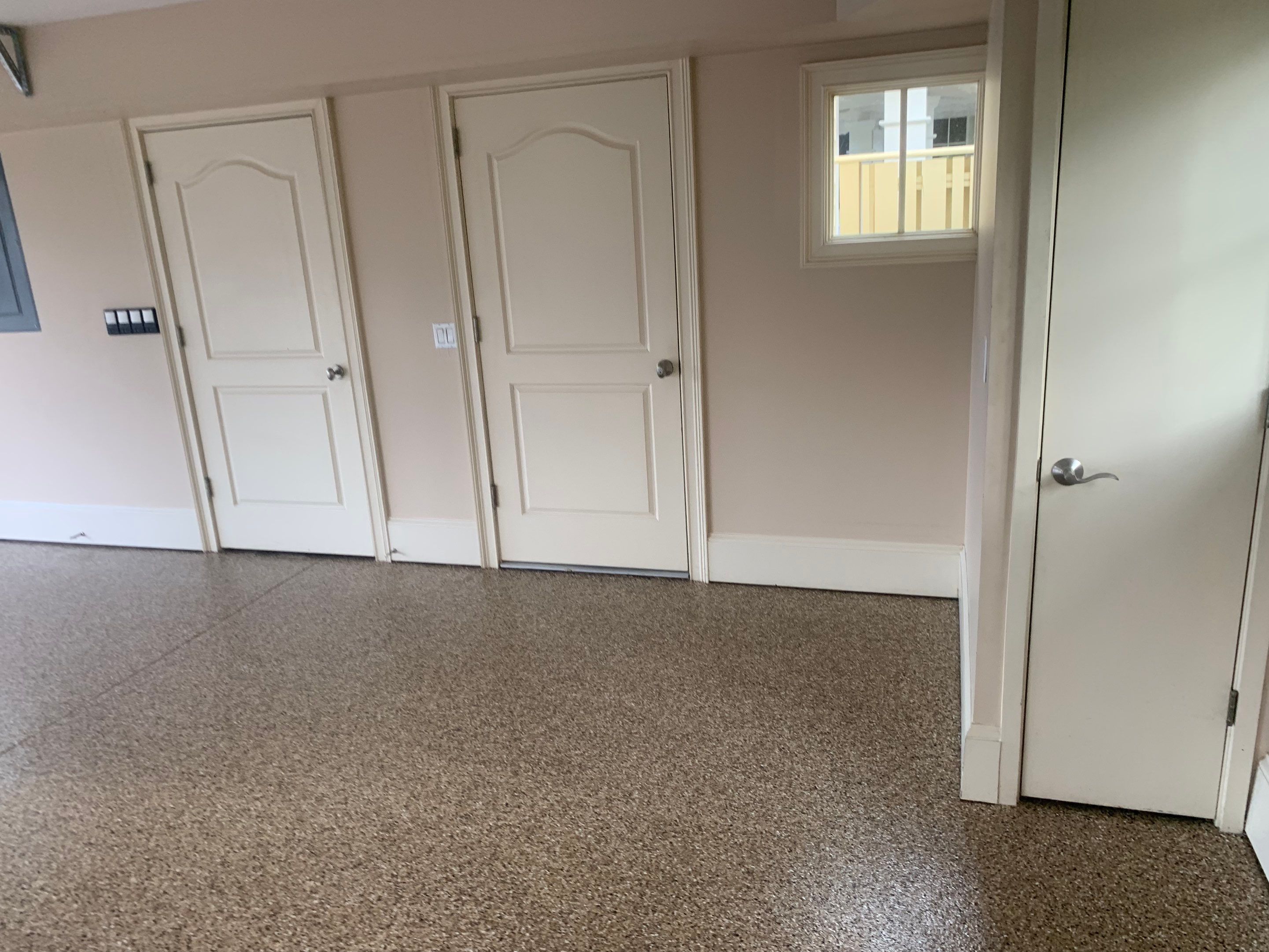 Garage TransFLOORmation using Sandstone by Innovative Concrete Coatings 