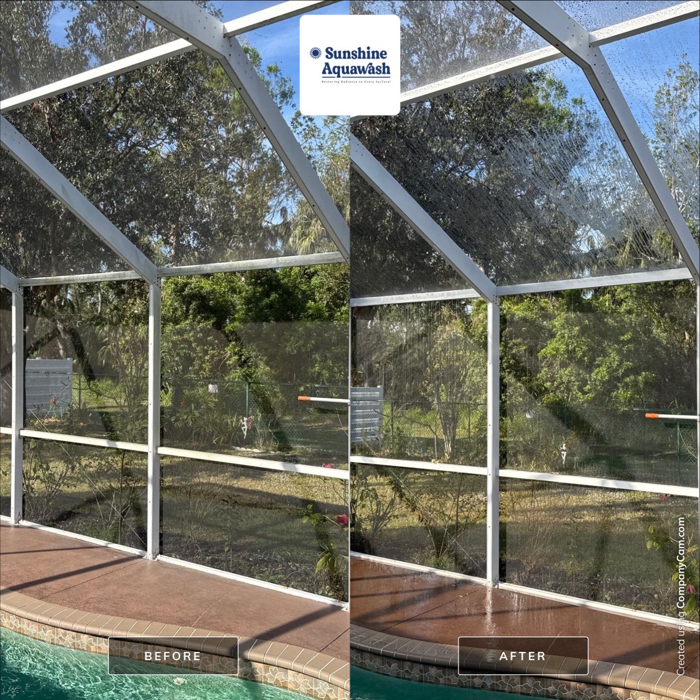 Driveway, Sidewalk, Street Curbing & Pool Screen Enclosure Cleaning in Regency Oaks, Palmetto, FL | Sunshine AquaWash by Sunshine AquaWash