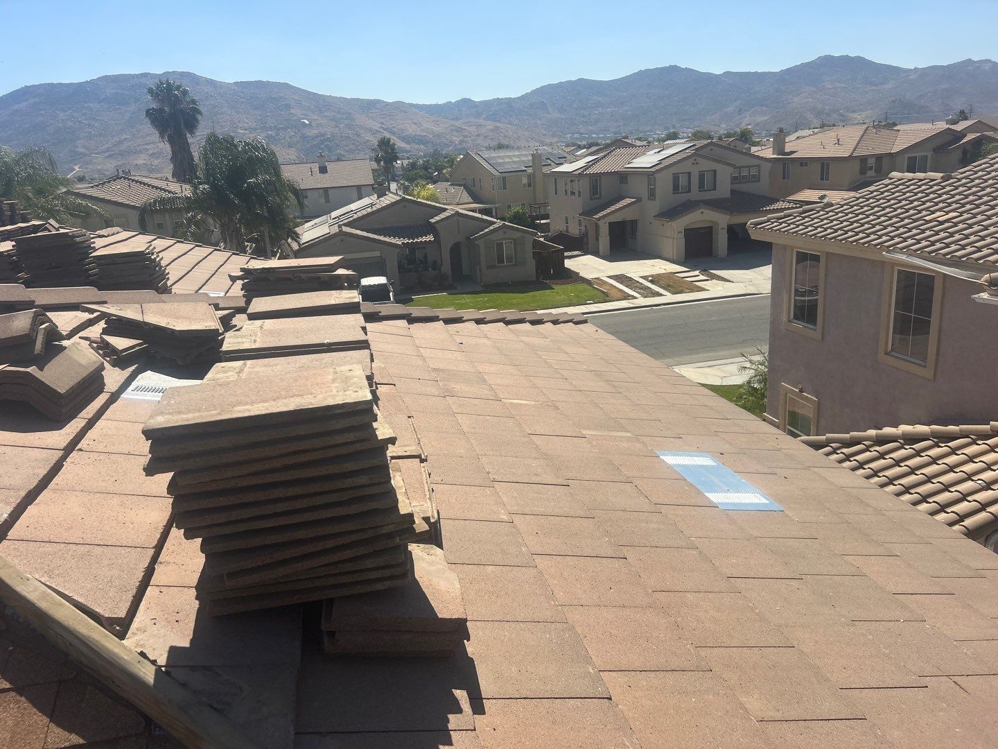 Complete Concrete Tile Roof Replacement and Solar Integration in San Jacinto by Reliable Roofing San Diego Inc.
