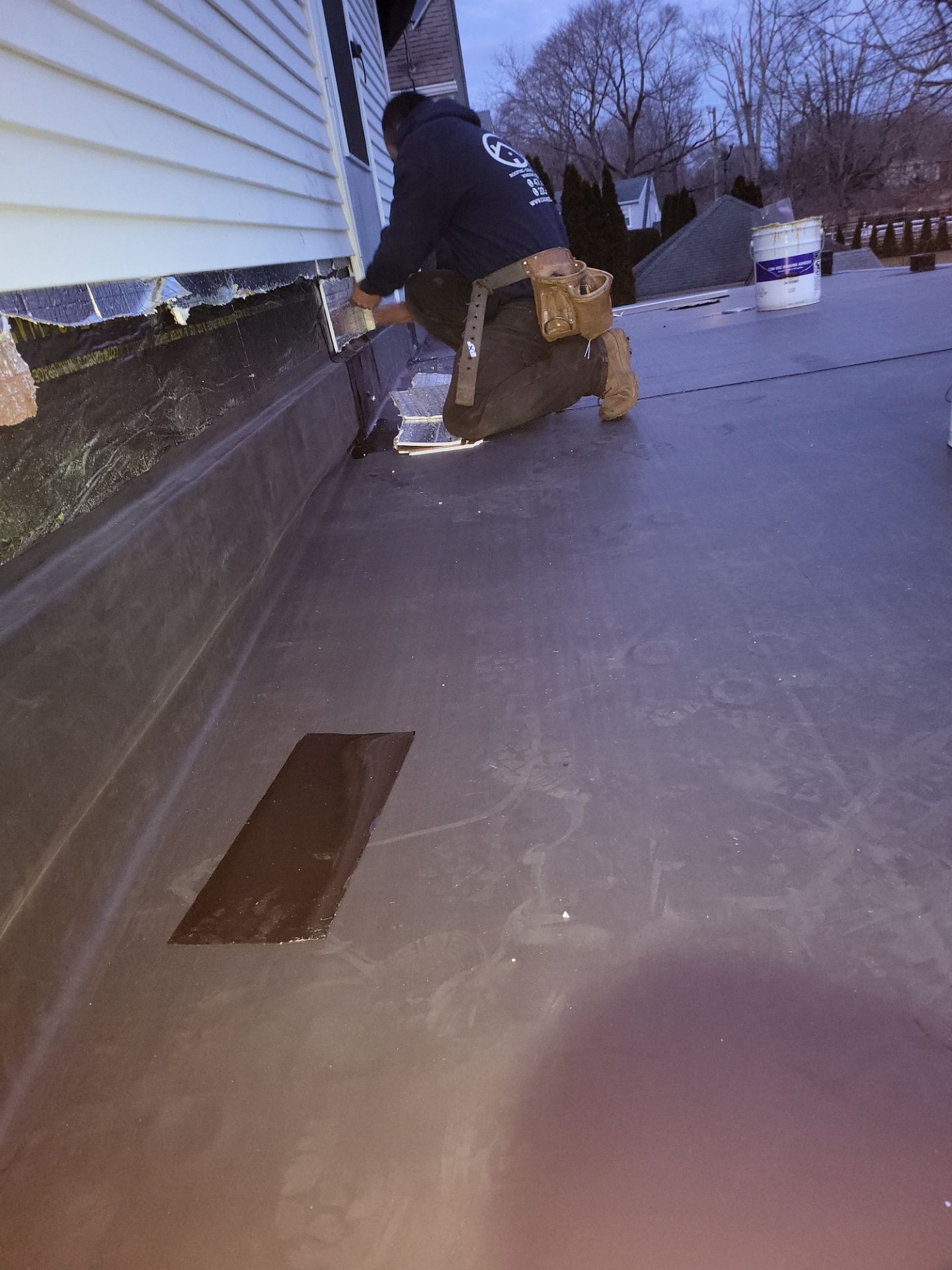Residential Roofing Installation using Owens Corning TruDefinition Duration Sierra Gray by A Plus Exterior