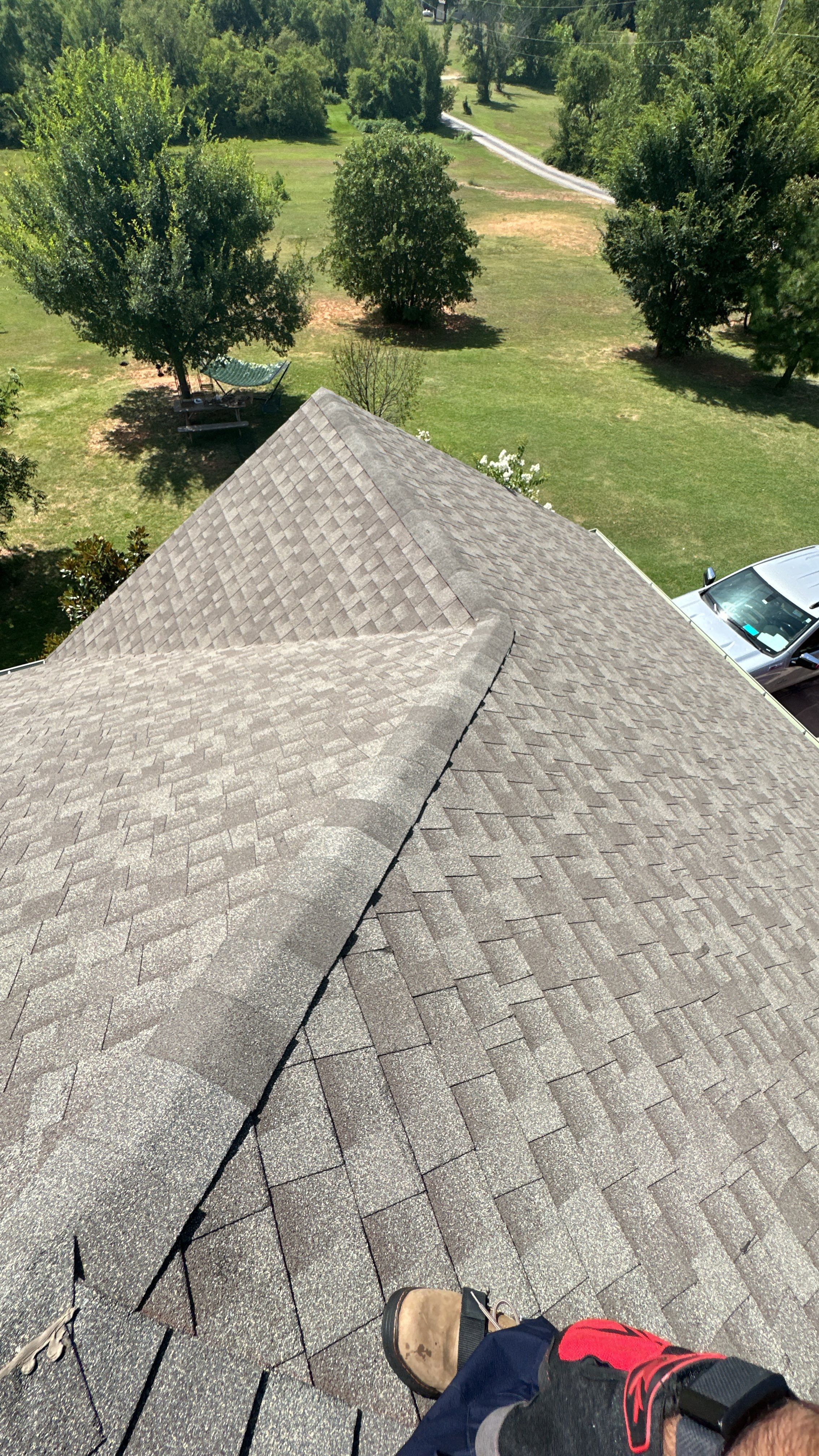 Reroof using GAF HDZ Weathered Wood by Castillo Roofing