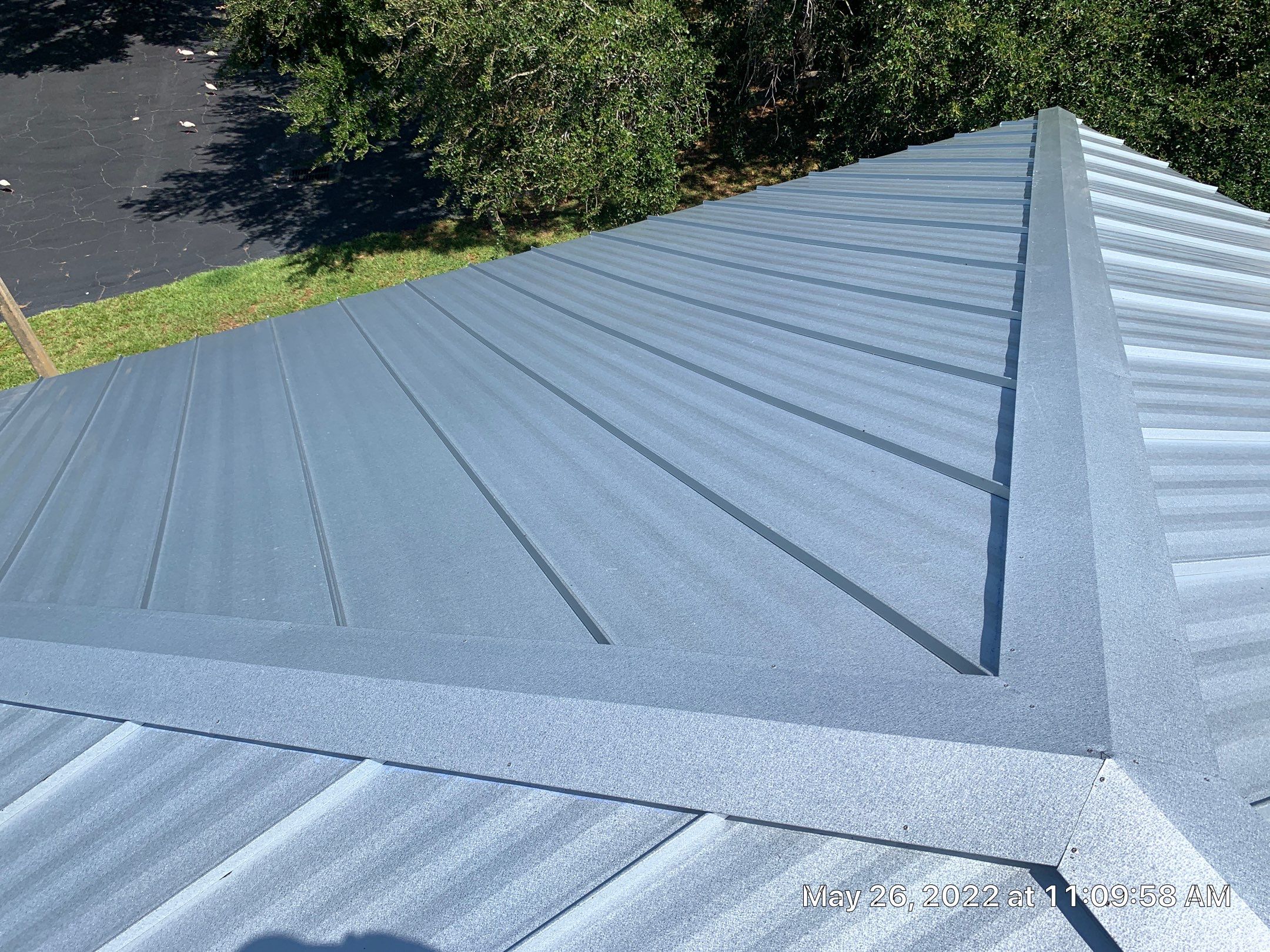 Residential Roofing Installation using 1" Nail strip metal roof by BLUES BROTHERS ROOFING