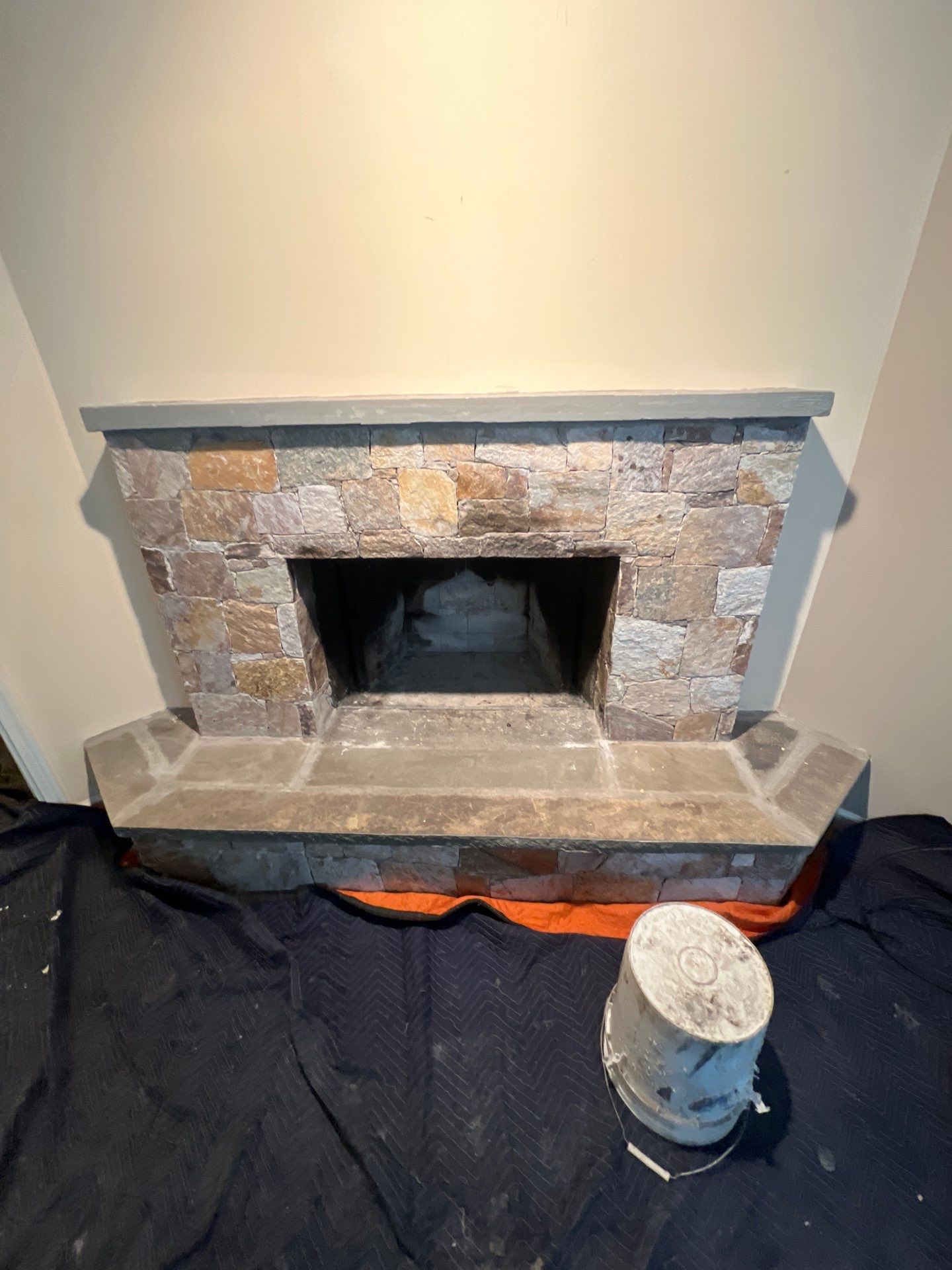 Wood Fireplace w/ Reused Stone by Neighborhood Chimney Services 