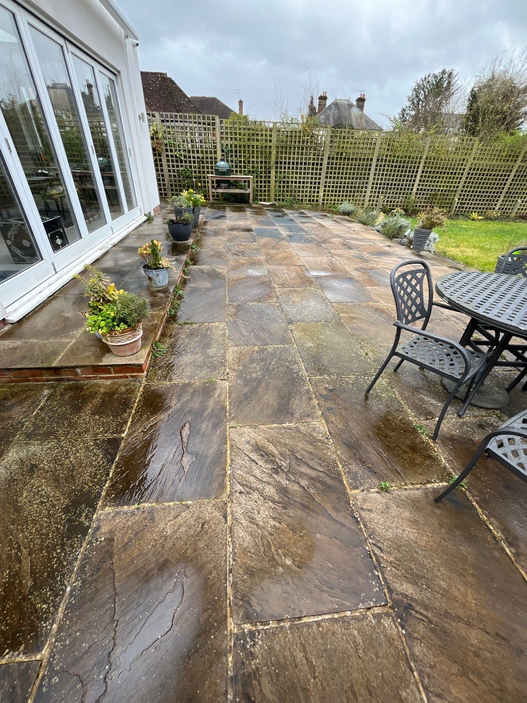 Patio Area Spring Clean using Mosmatic Flat Surface Cleaner by Ges Exterior Cleaning ltd