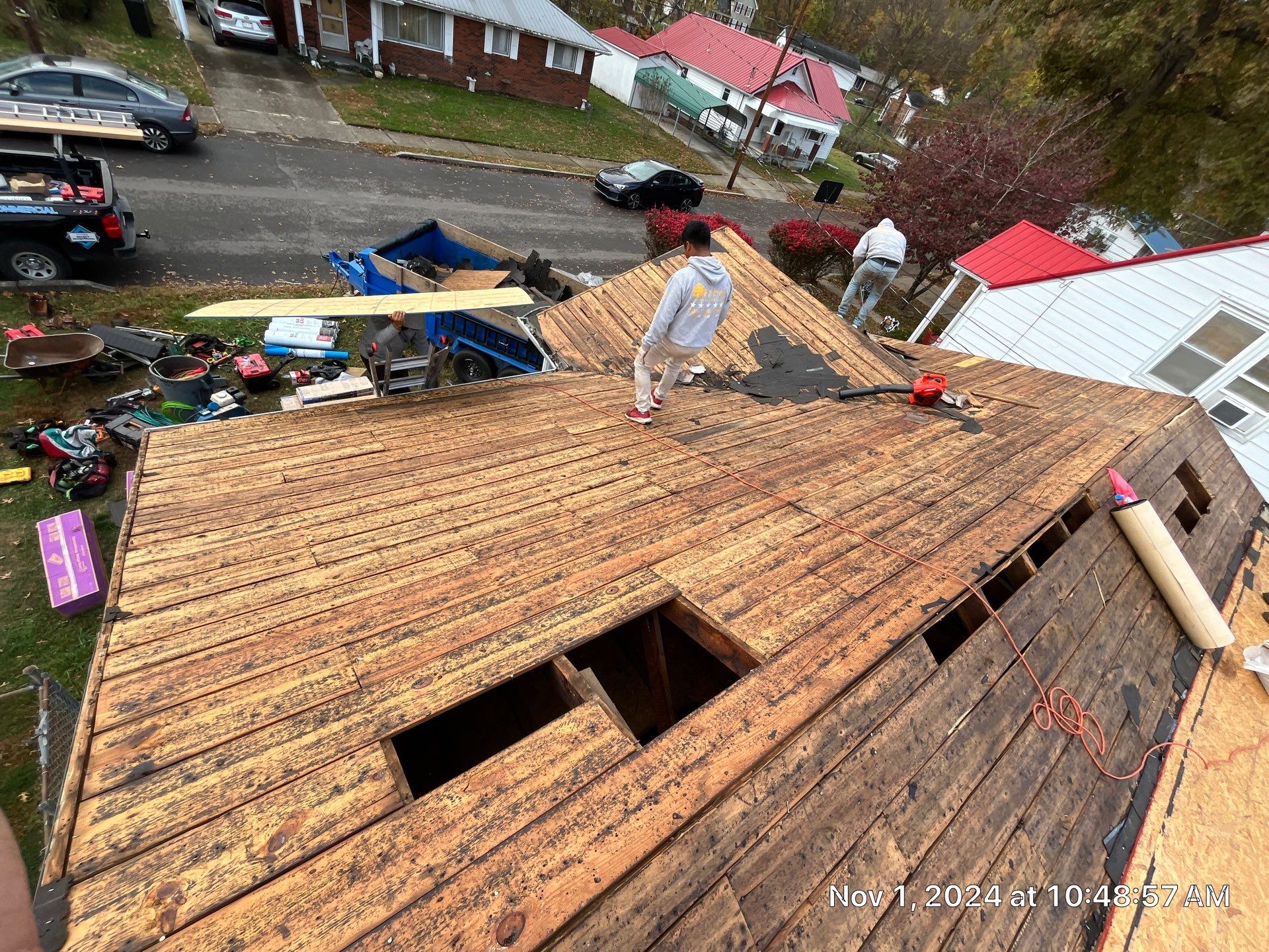 Residential Roofing Installation using Certainteed Landmark Pro Shingles blue by Fahey Roofing + Contracting