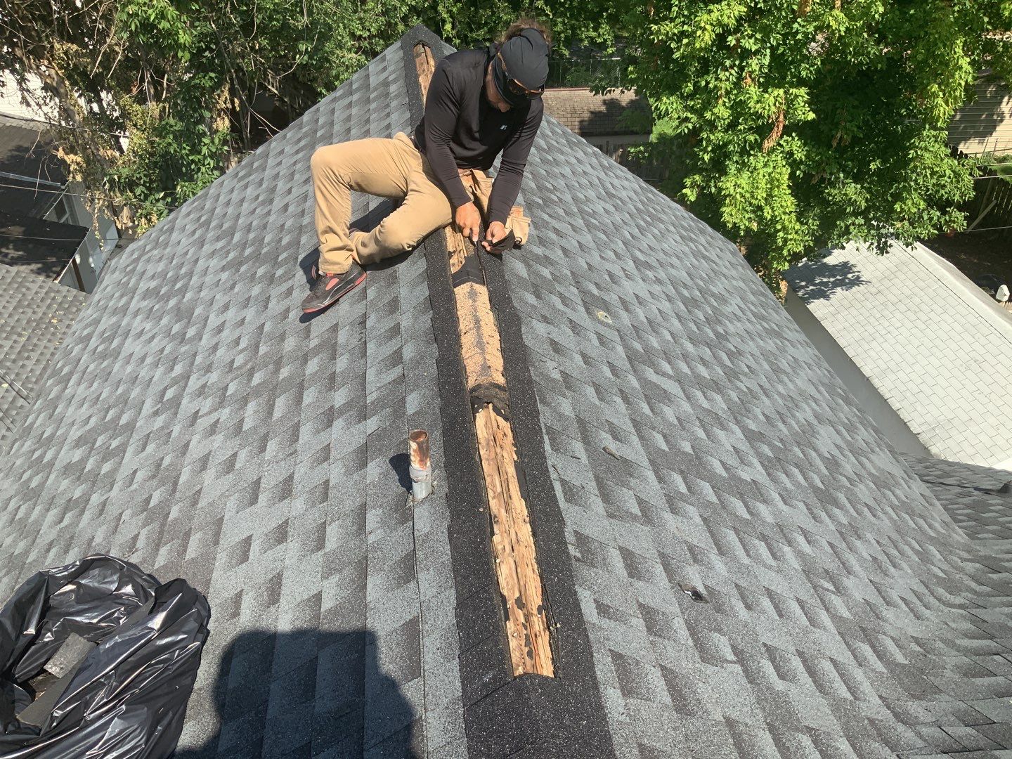Residential Roofing Repair using Ridge Vent  by Alpha Design Services