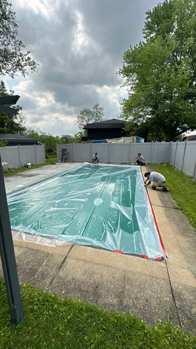 Twilight Pool Deck Project in McDonald by Floors in a Day, Inc