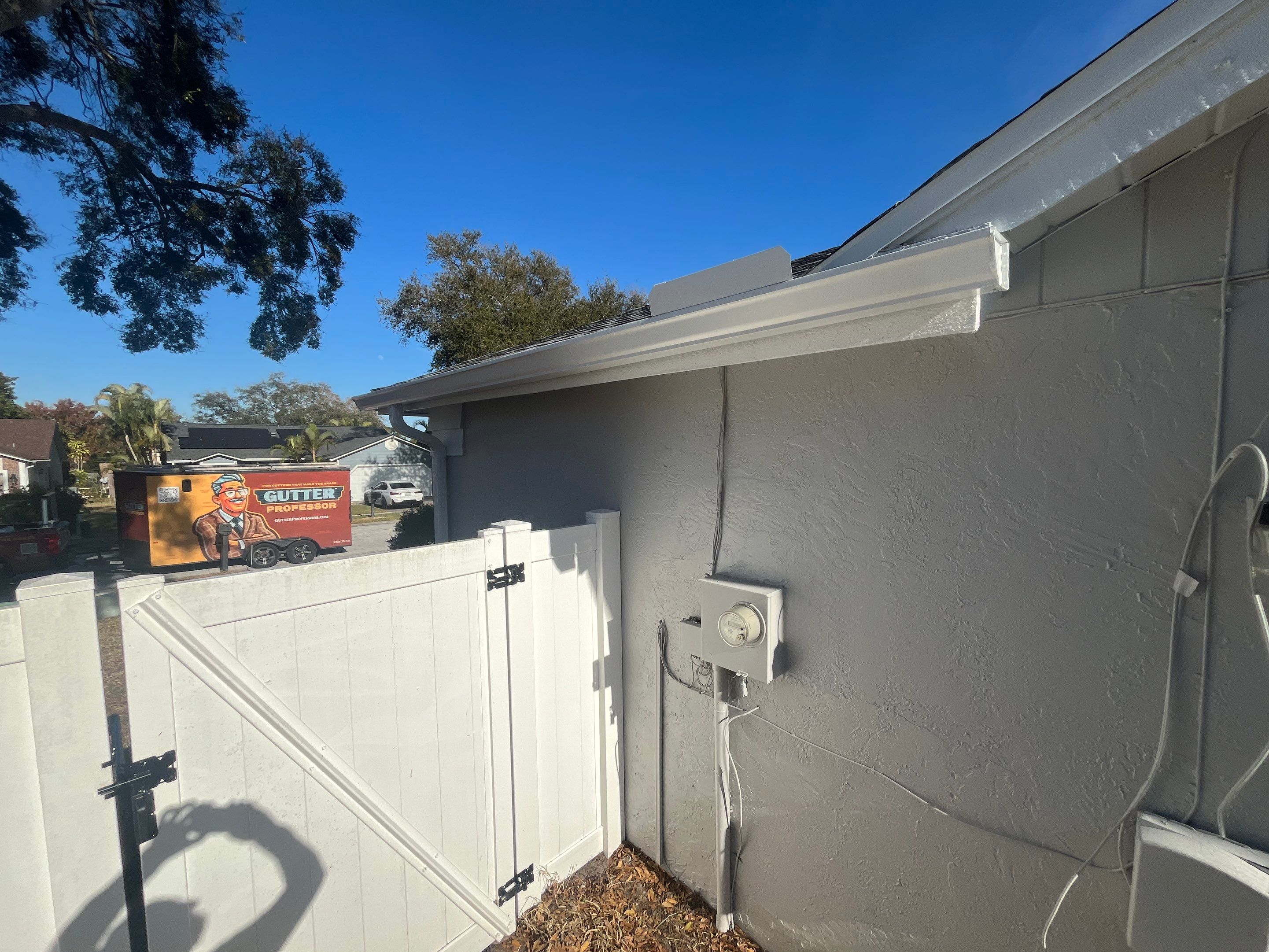 White K Style Seamless Gutters using Aluminum Seamless gutters Downspout Extension Palm Harbor FL by Gutter Professors