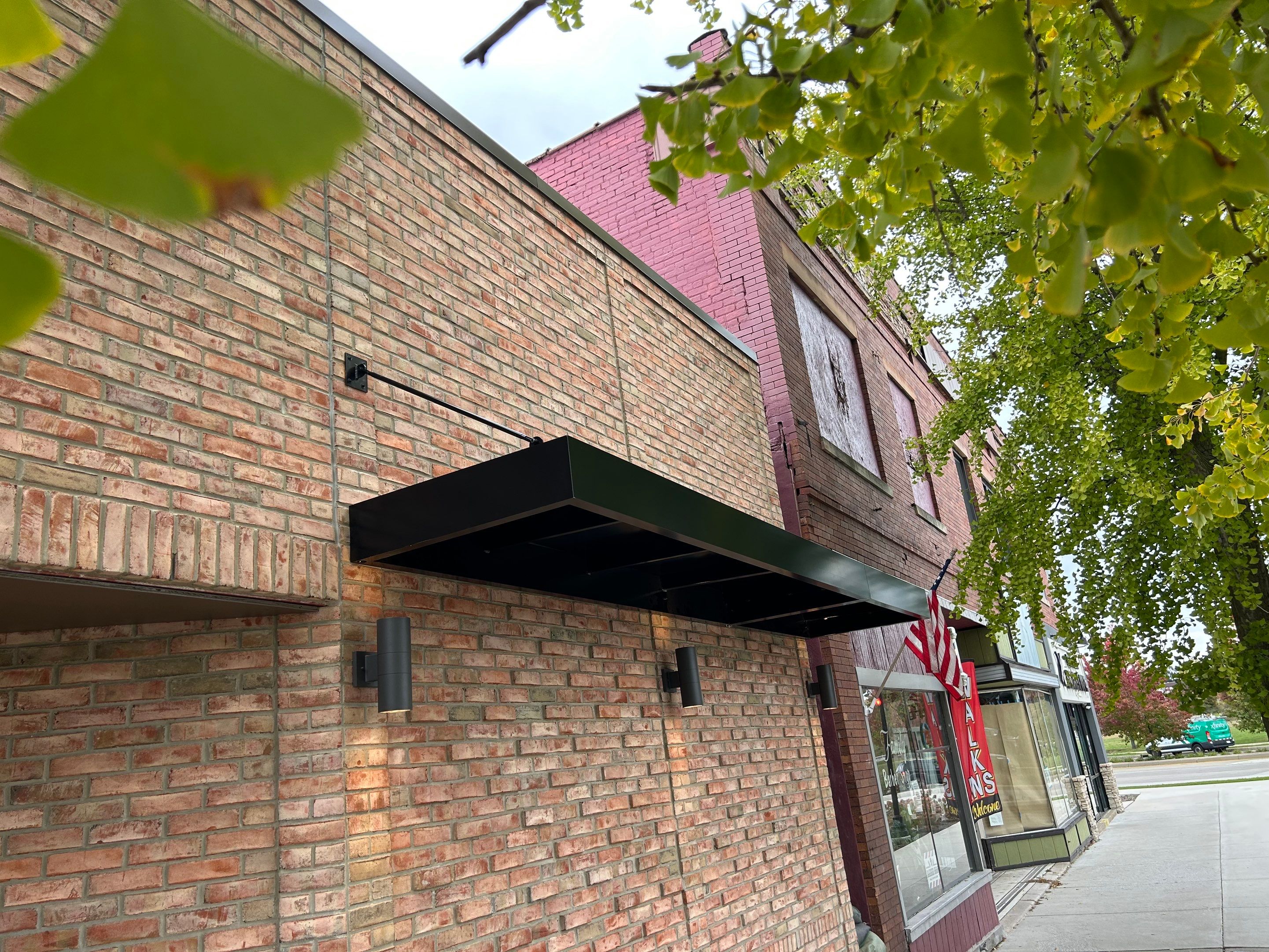 Diltz & Sons Commercial Warehouse Awning Installation by Hayes Design co
