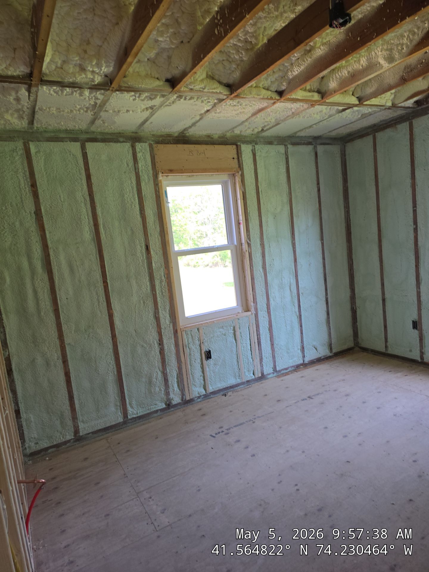 Exterior Walls using Closed Cell Spray Foam by NYS Foam & Energy