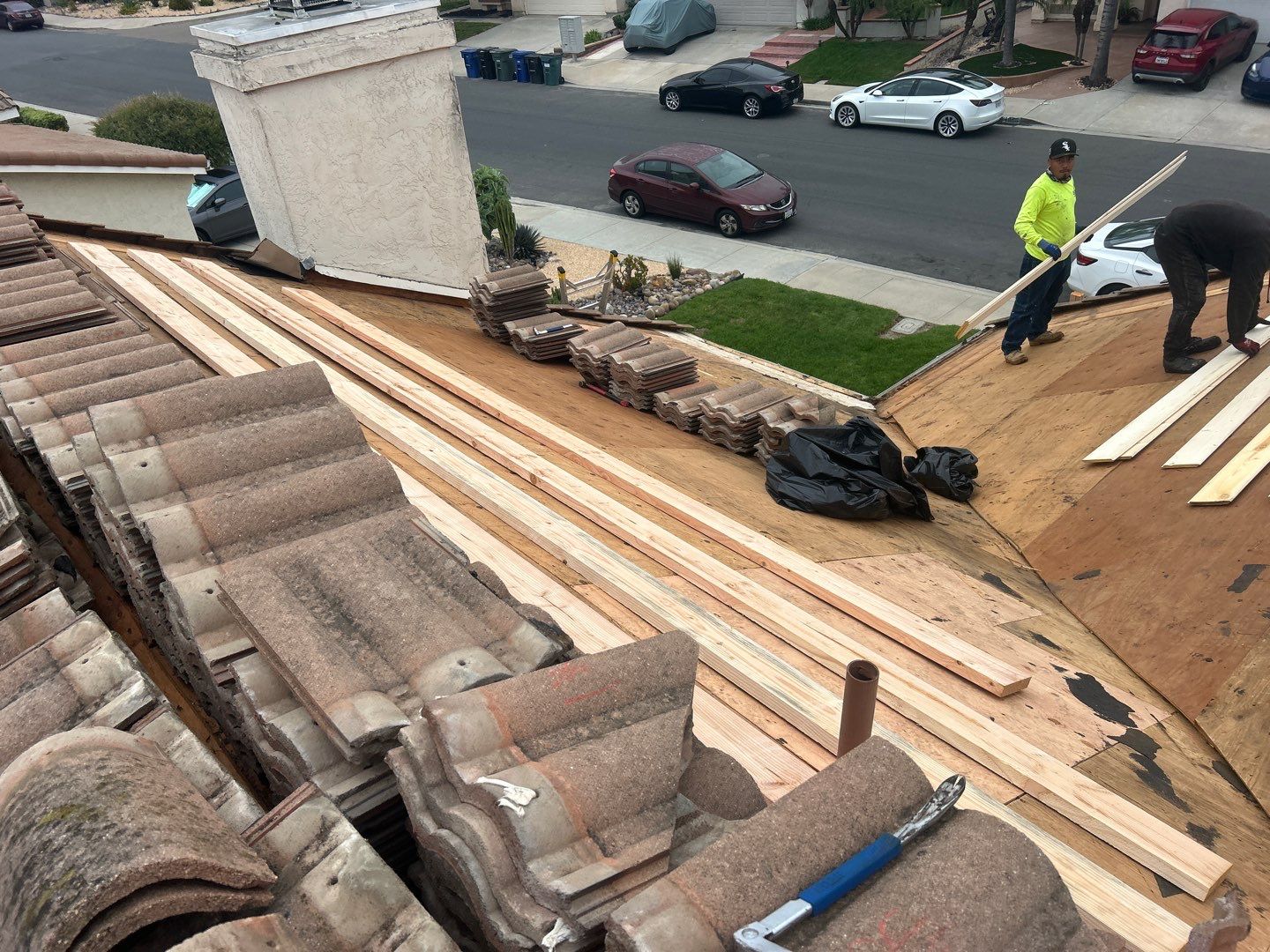 Comprehensive Concrete Tile Roof Replacement and Structural Wood Repair in Chula Vista by Reliable Roofing San Diego Inc.