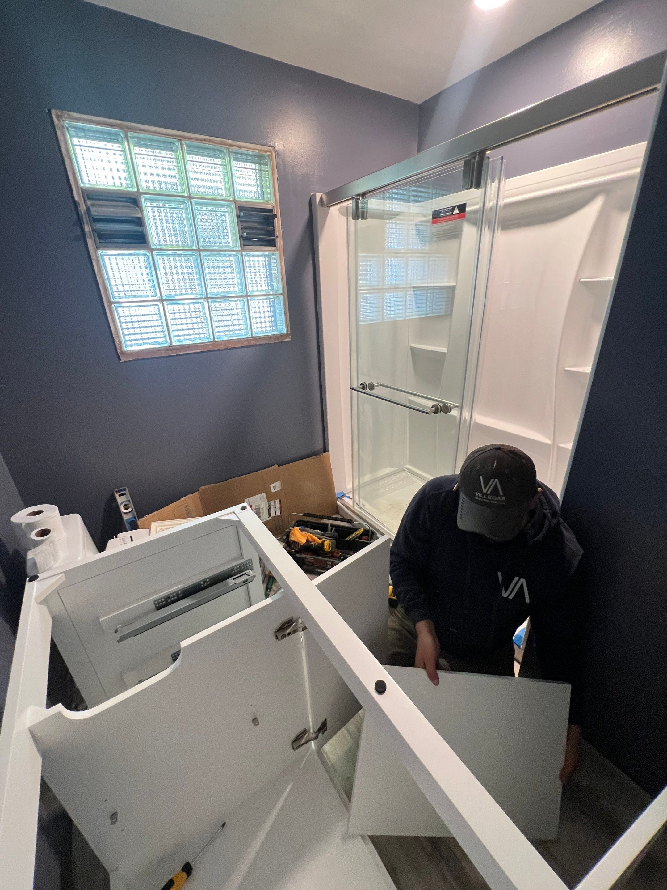Bathroom Remodel using Shower Kit by Villegas Remodeling, LLC
