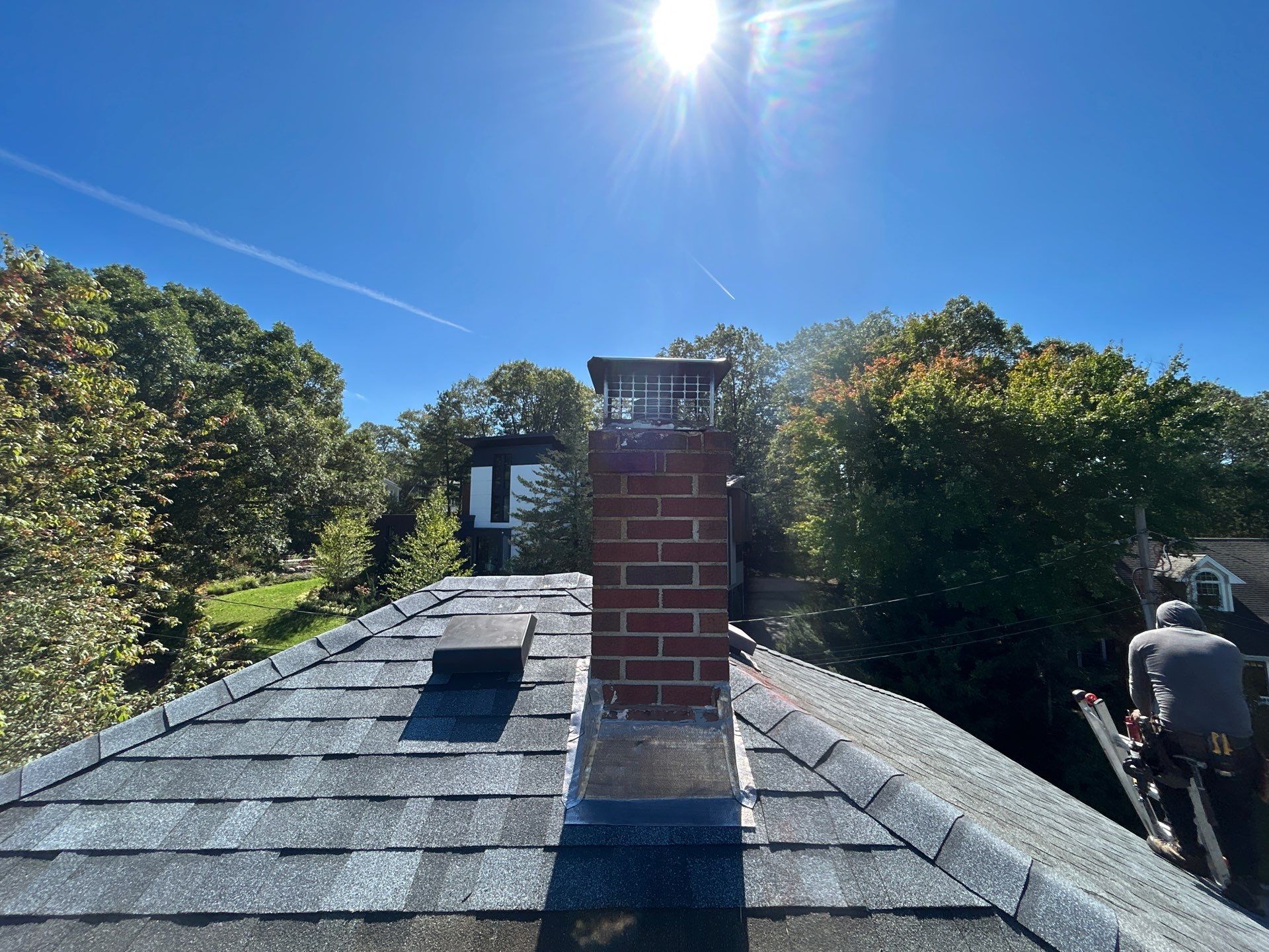 Chimney Area Roof Repair – Lexington, MA by Mighty Dog Roofing of Greater Middlesex County