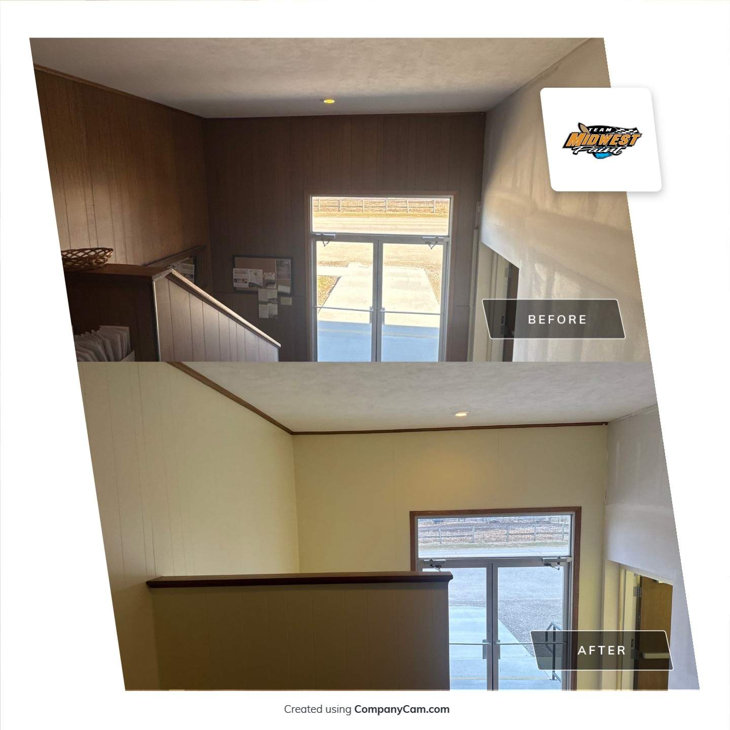 Interior Stairwell Transformation – Before & After by Midwest Paint LLC