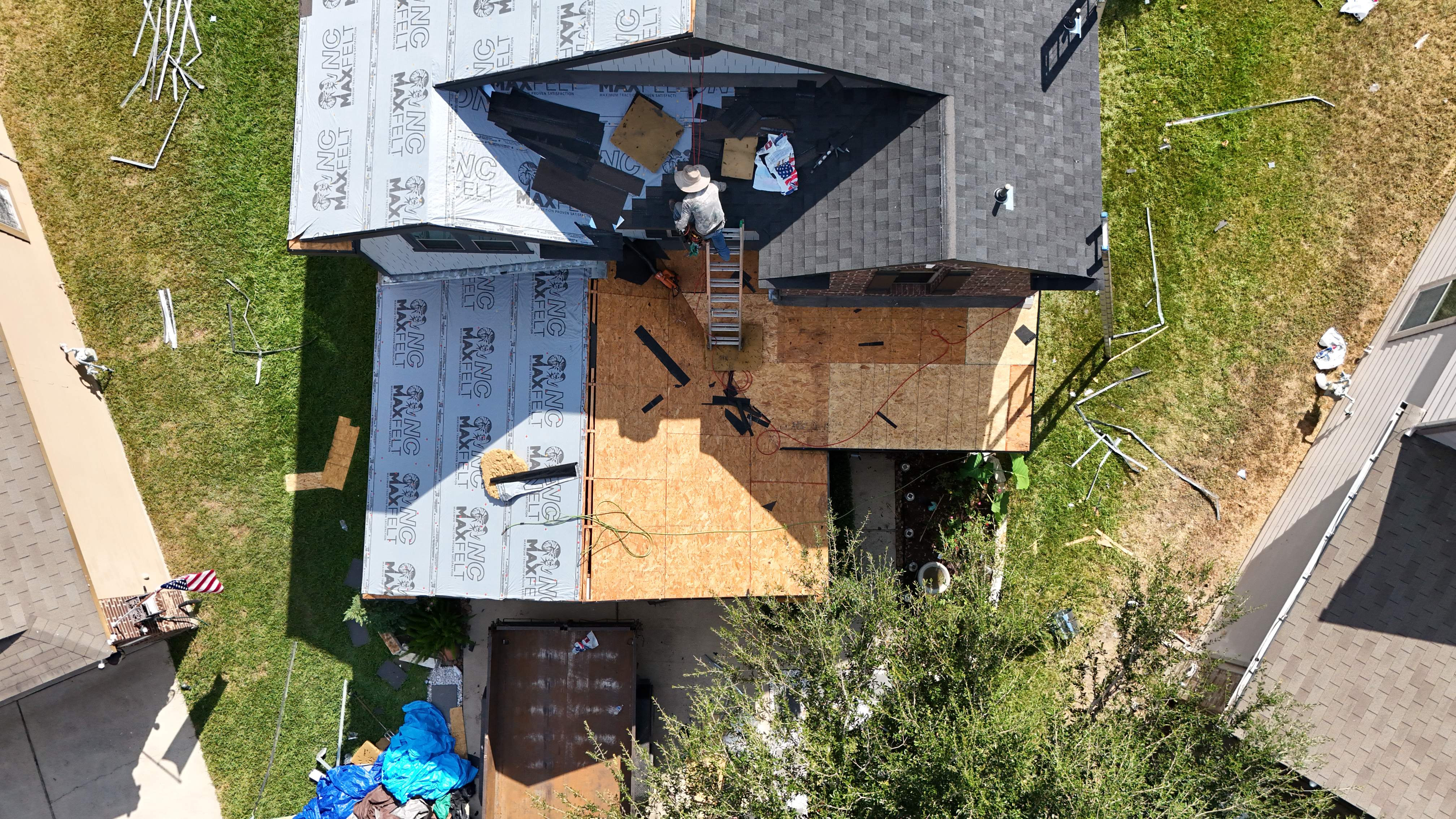 Charcoal Roof on Modern Farmhouse — Cypress, TX by PL Roofing & SB Roofing, LLC.