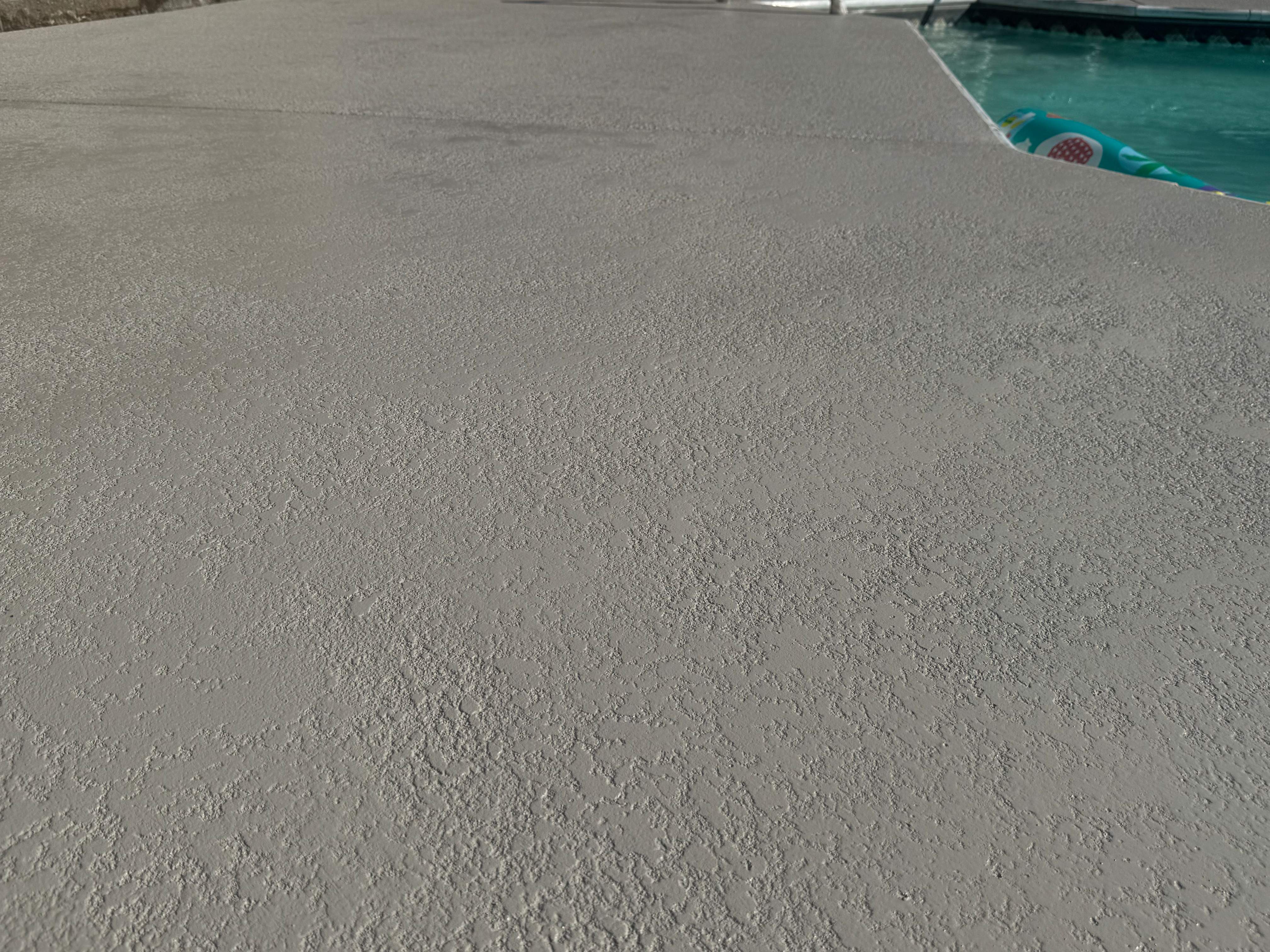 Pool Deck Overlay in Knockdown Finish by Endure Concrete Coatings