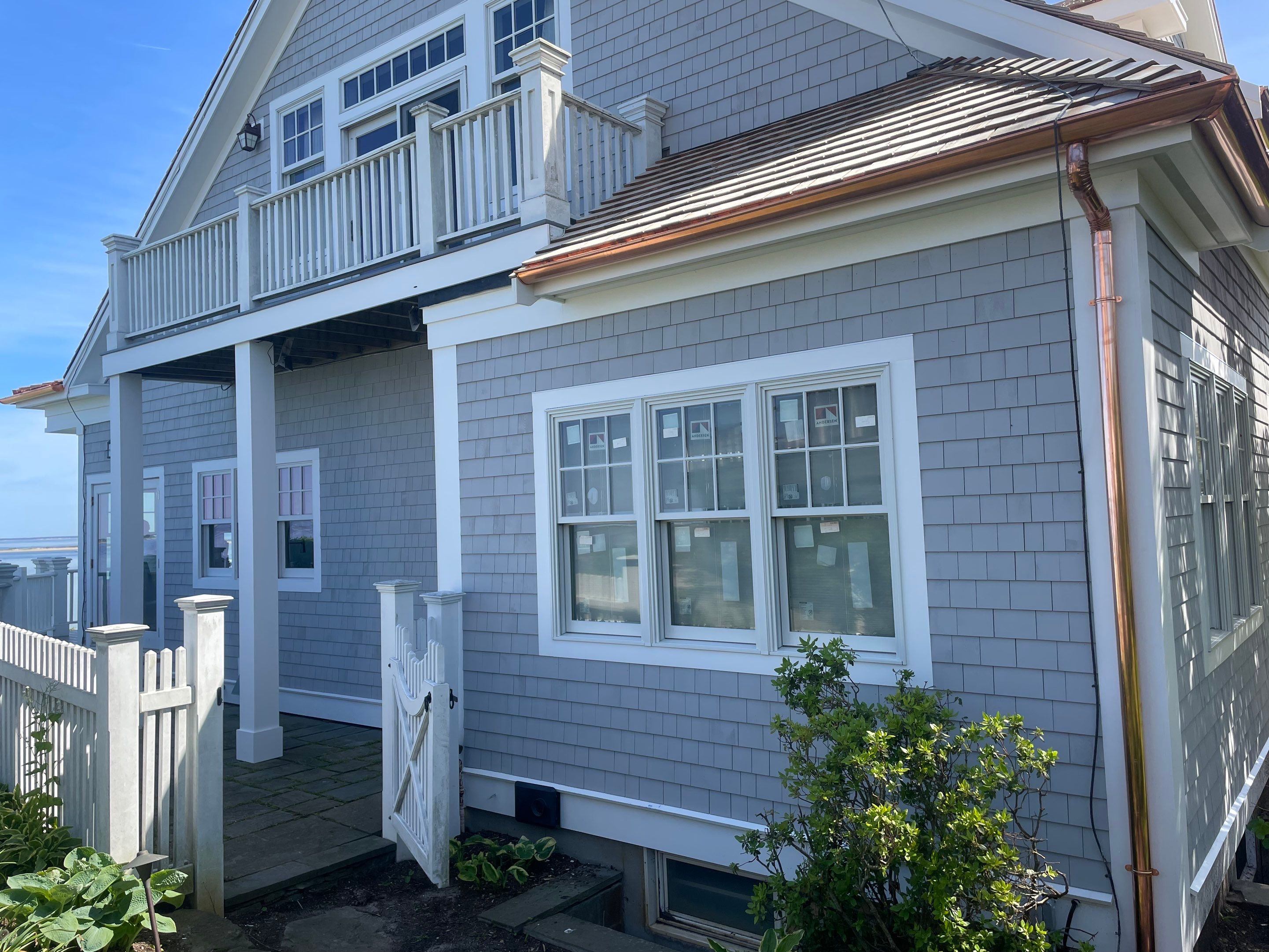 Copper Half Round Gutters in Provincetown, MA by Gutter Pro Enterprises