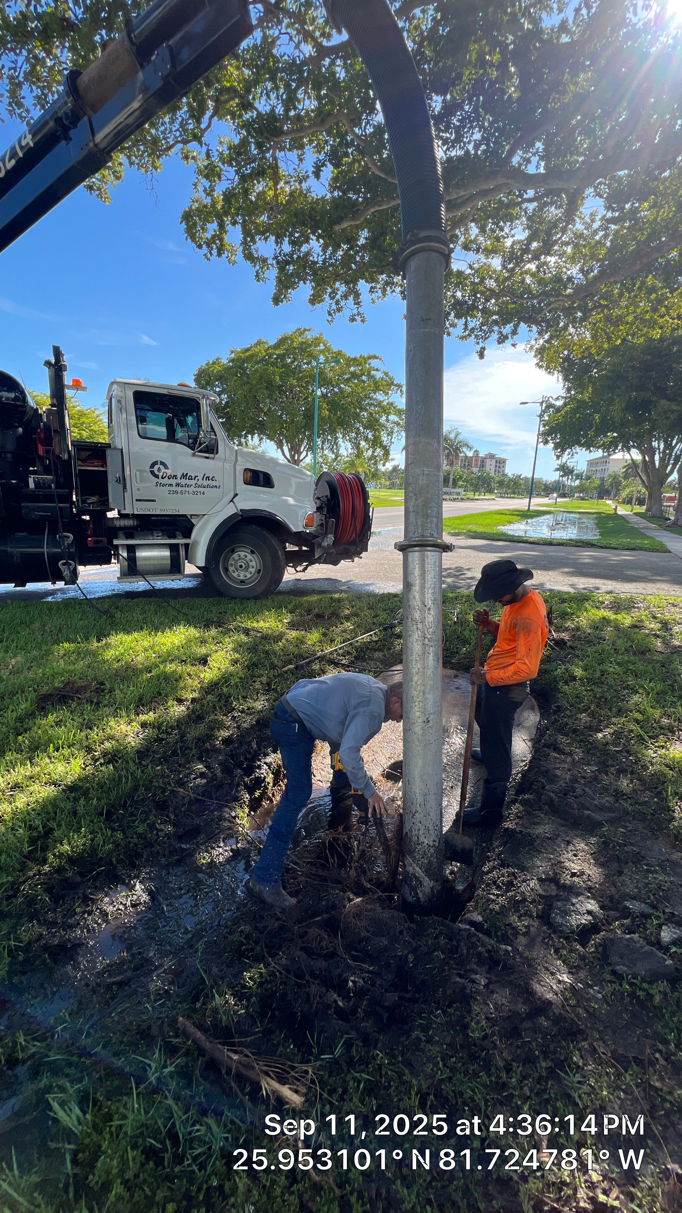 Culvert Cleaning at Bank of America on Marco by Don Mar, Inc. Storm Water Solutions