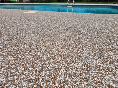 Pool Deck and Porch Using Brownstone and Coldwater Canyon