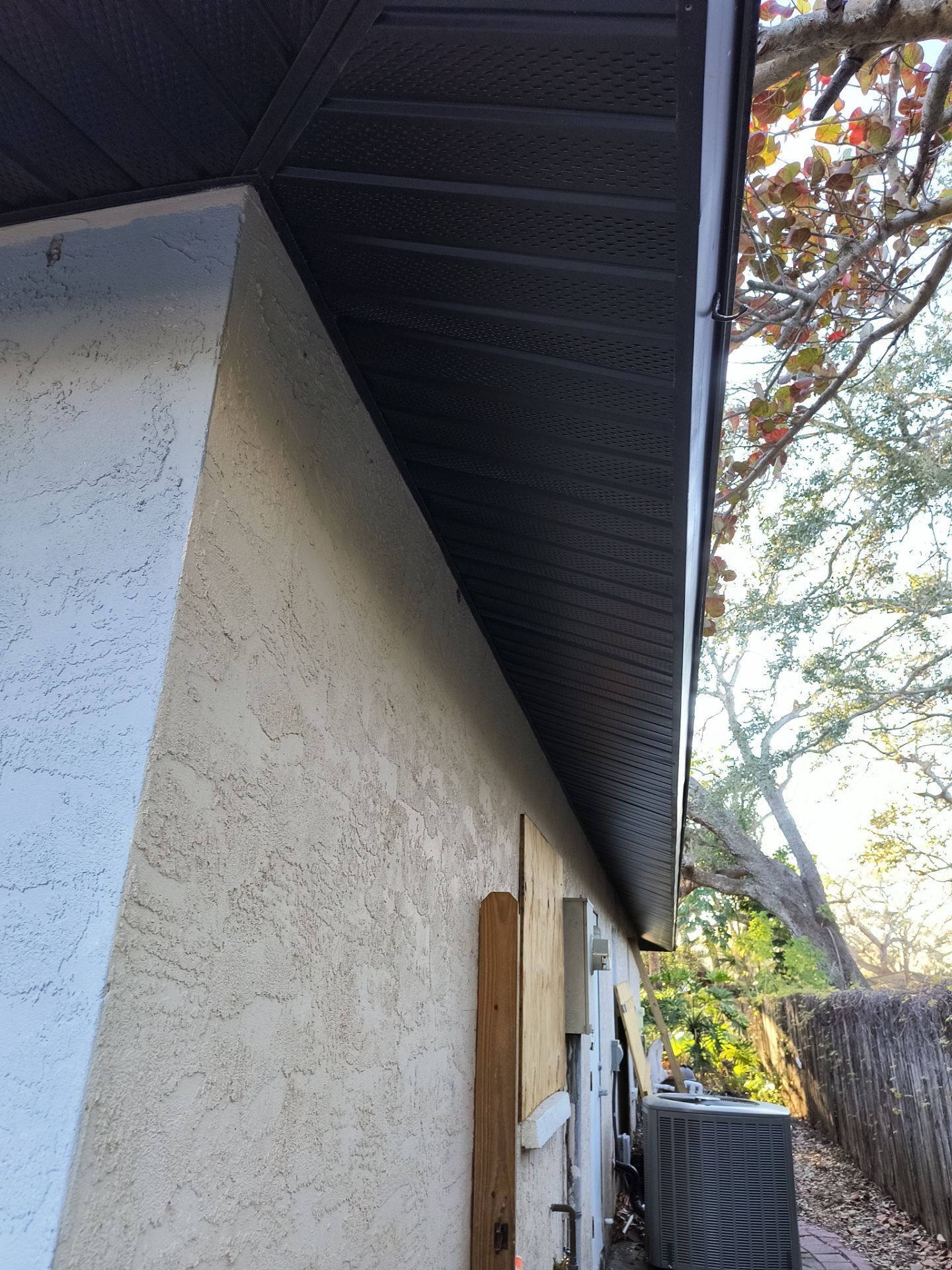 Gutter Repair Service in Sarasota FL - Black Soffit by Gutter Professors