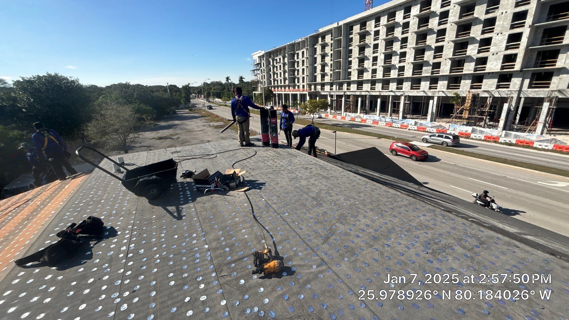 COMMERCIAL REROOF 24 GUAGE MEDIUM BRONZE 1-1/2" MECHANICAL SEAM "ZEBRA METHOD" by Earl W. Johnston Roofing 