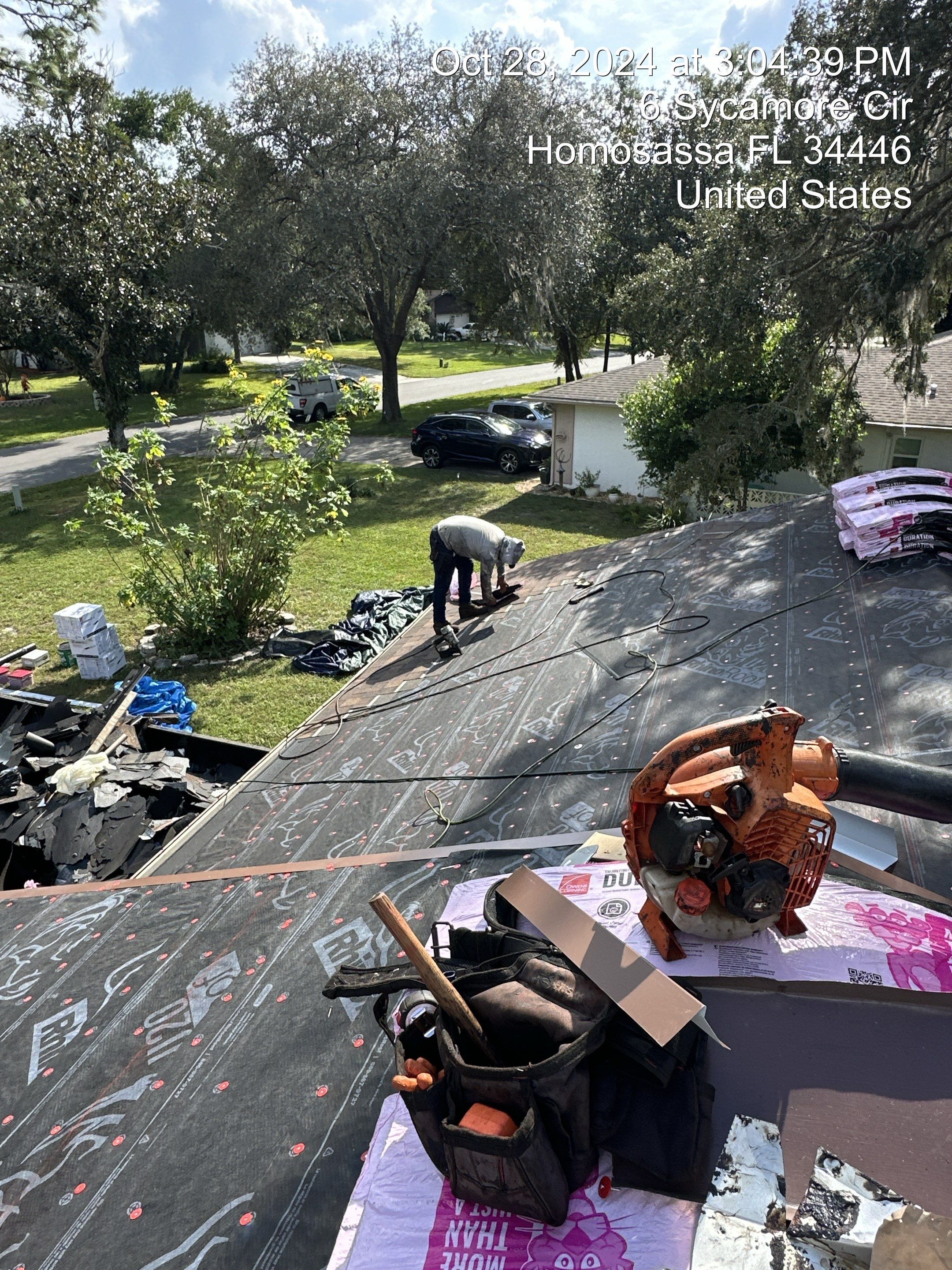 Residential Roofing Installation using Owen's Corning Shingles by RoofGuru AI
