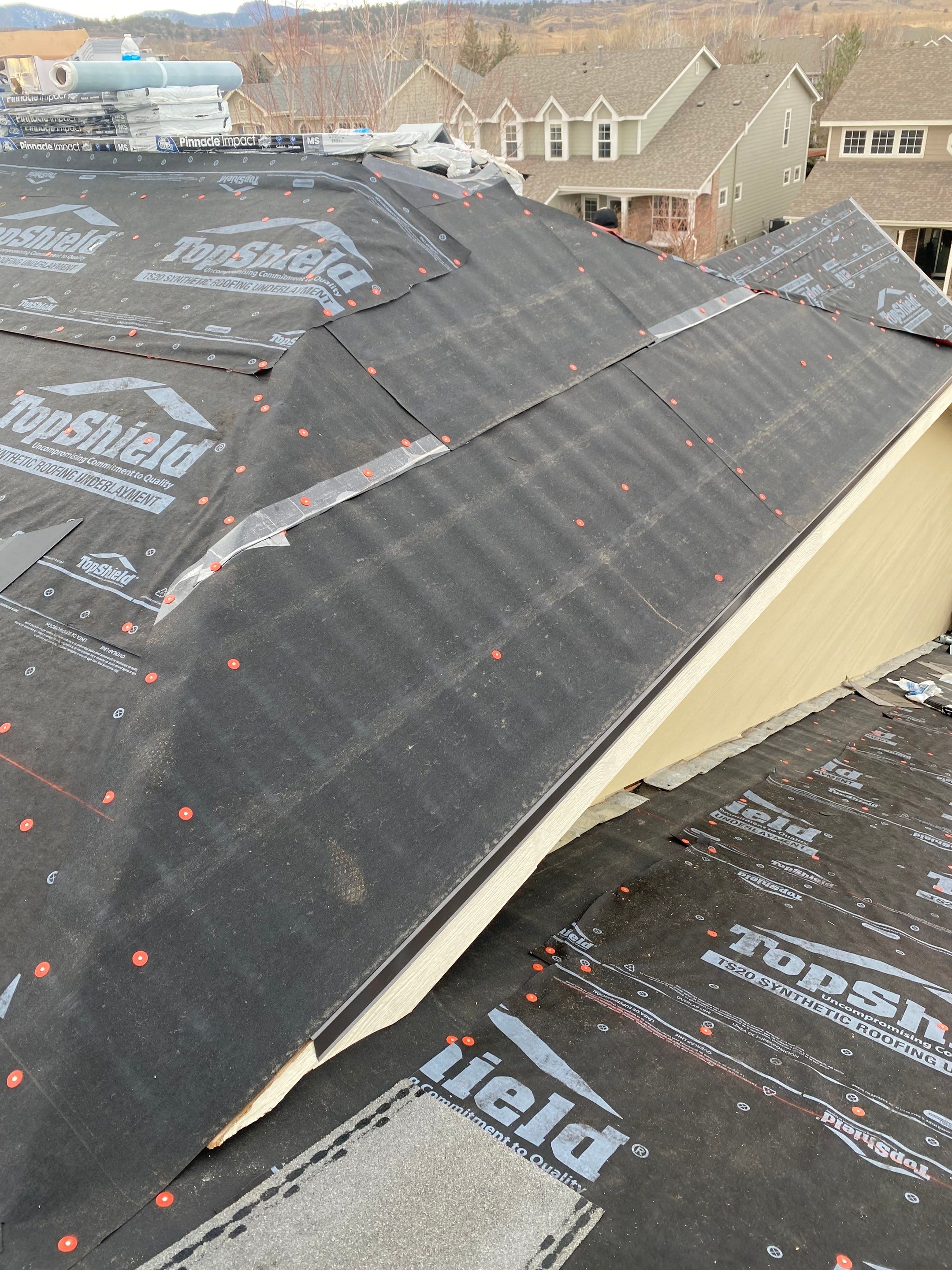 Resdiental Hail Damage Roof Replacement using Atlas Pinnacle Class 4 Impact Resistant "Weathered Wood" color by Black Belt Roofing