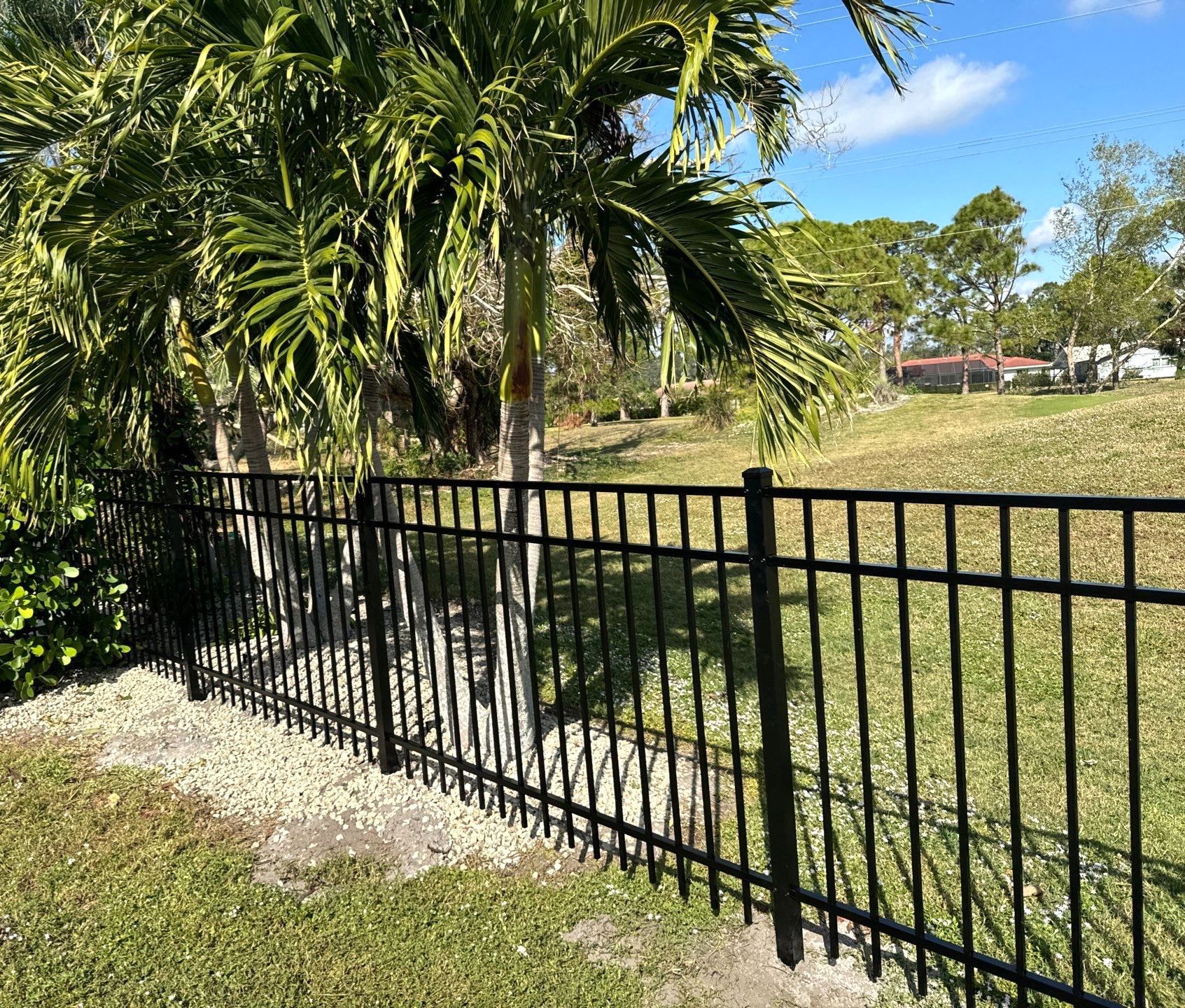 Aluminum Fence Installation using 3 Rail 4Ft Black Aluminum and 4Ft White Vinyl Fence by Asap fence and gates, LLC