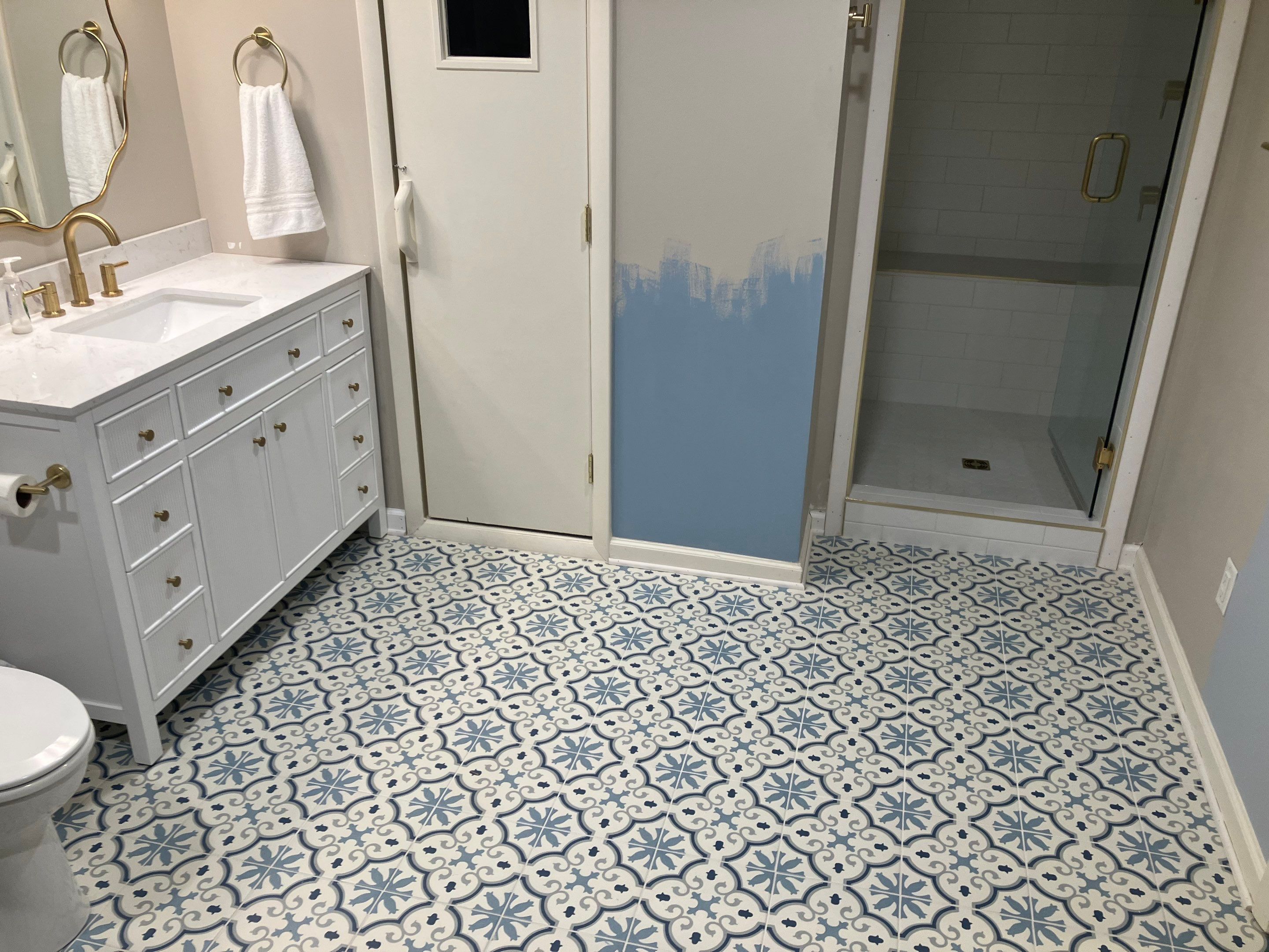 New Tile Shower and Bath Floors by Footprints Floors of Nashville