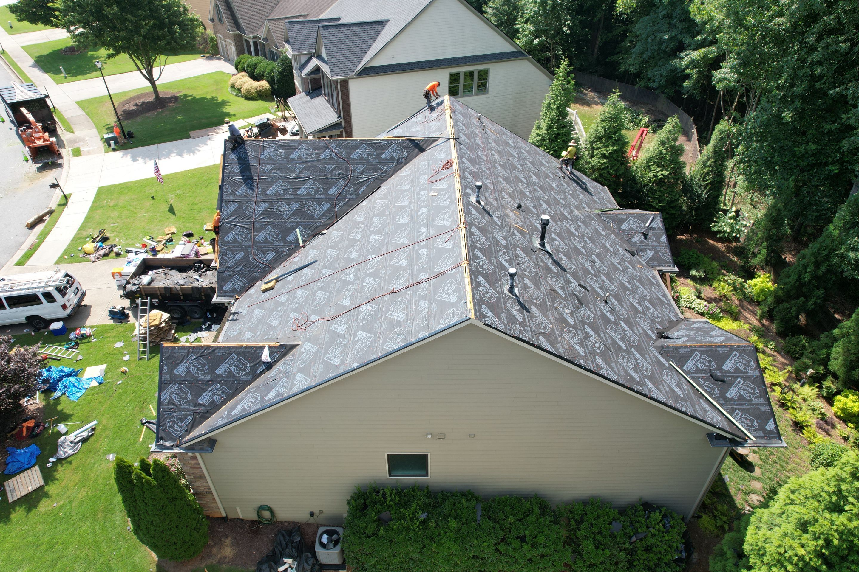 Residential Roofing Installation using Owens Corning Quary Gray by Inspector Roofing and Restoration