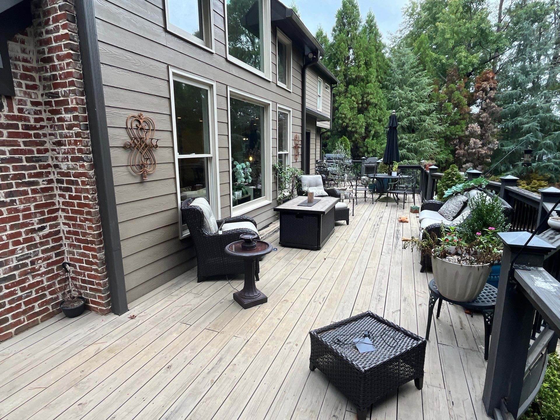Deck Build using Pressure Treated Pine with Timbertech Deck Lighting by Nelson Exteriors 