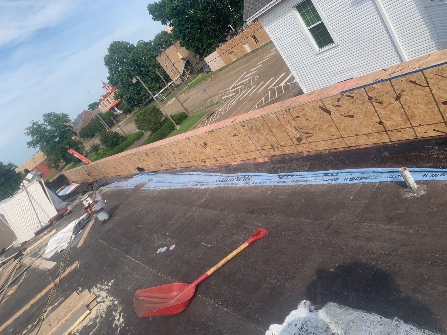 Commercial Roofing Installation using 50 mil PVC by Hostetler Roofing