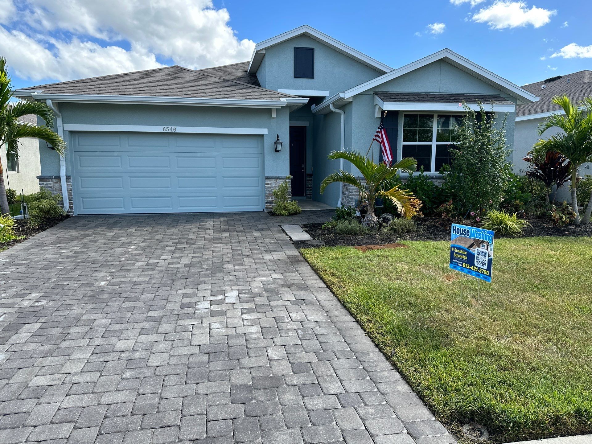 House Wash & Paver Driveway Cleaning in Trevesta Community, Palmetto, FL | Sunshine AquaWash by Sunshine AquaWash