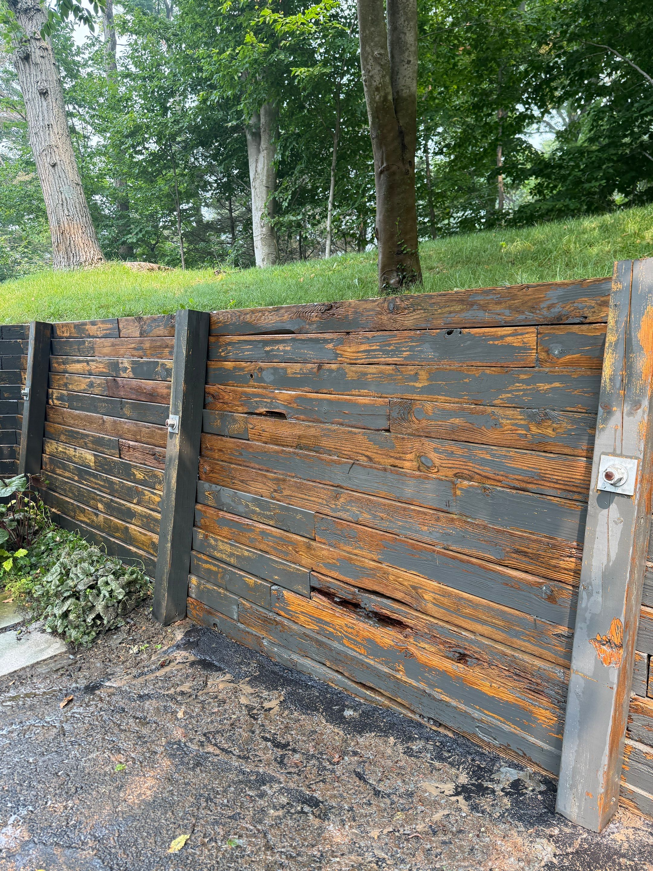 Exterior Retaining Wall Painting | Grand Haven, Michigan by Gordon Painting