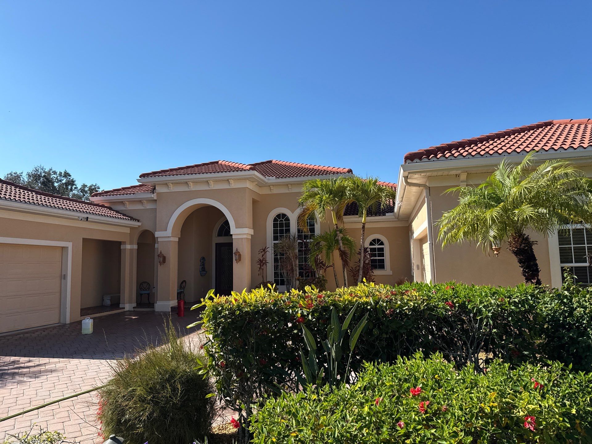 Tile Roof Cleaning & Oil Stain Removal | Tara River Place, Bradenton FL by Sunshine AquaWash