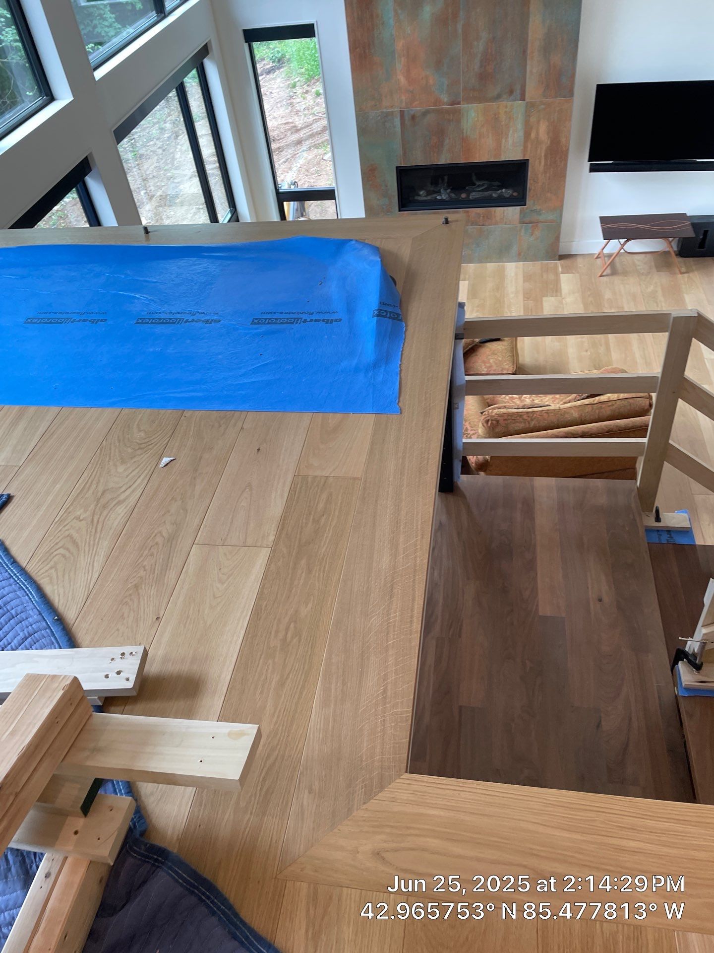 Engineered European White Oak with Matching Custom Stair Nose by RTBaldwin Hardwood Floors
