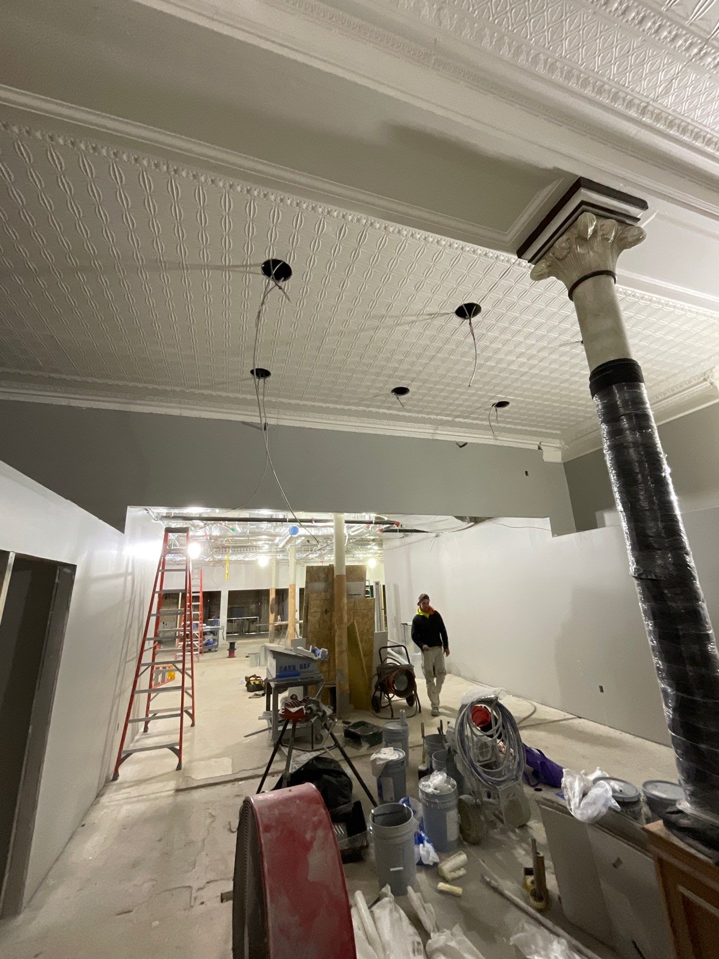 Commercial Interior Remodel for Dacotah Bank Featuring Decorative Tin Ceilings by Select Painting, Coatings & Garage Cabinets