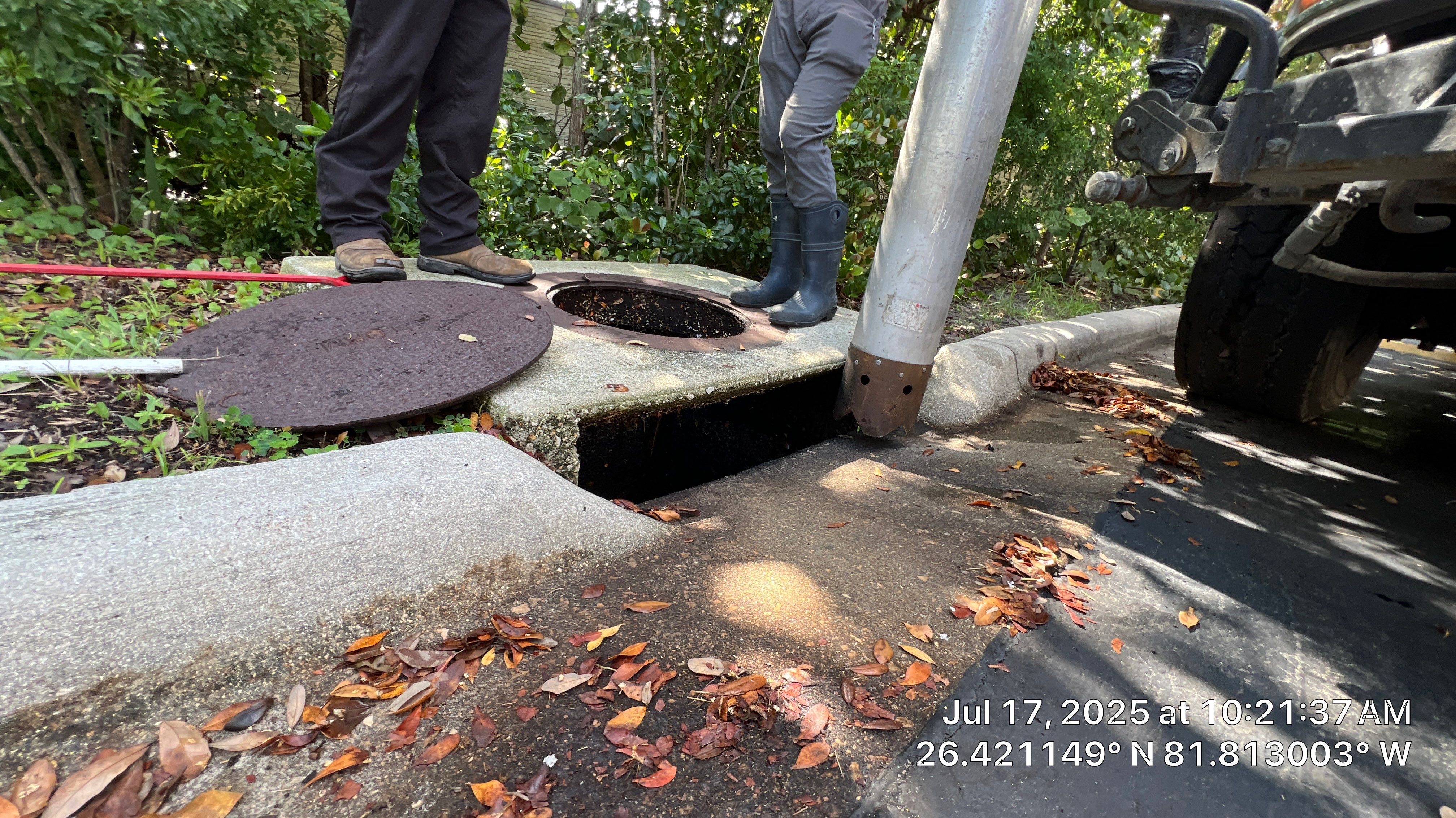 Catch Basin Cleaning with 1 Tom Plumber in Estero by APS Power & Water