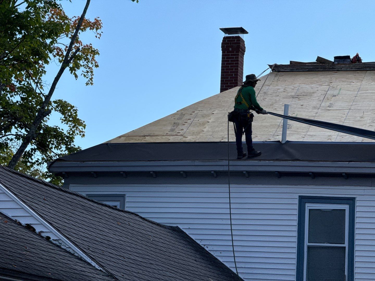 Full Roof Replacement on Historic Farmhouse with Decking Replacement – Repeat Customer by Sensible Home Solutions
