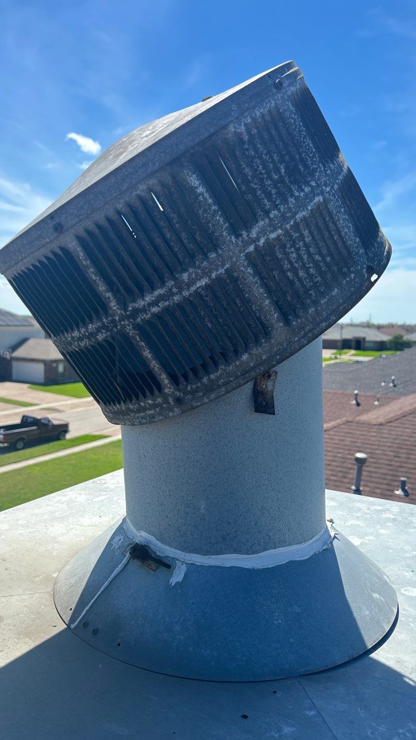 Residential Roofing Repair using Custom Fabricated Metal Spark Arrestor and Roof Tune-Up by Lighthouse Roofing