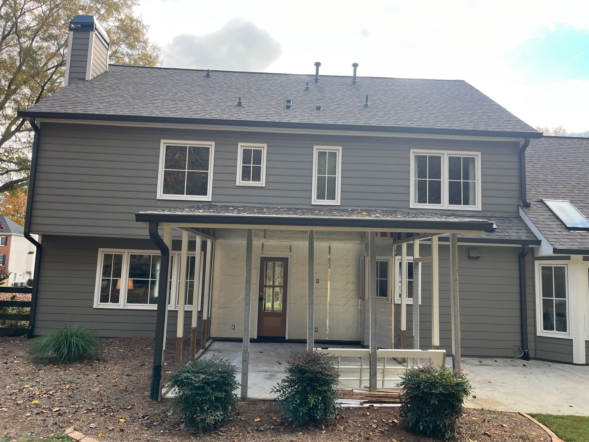 Romabio Brick Lime Wash and Cedar Tongue & Groove Porch Ceiling Installation in Marietta, GA by Nelson Exteriors 