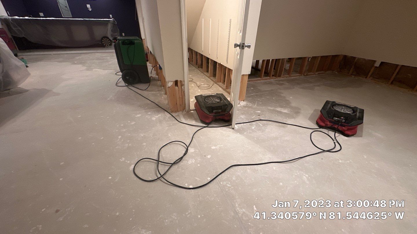 Pipe Burst Emergency Mitigation Demo and Dry Down by Absolute Roofing and Construction