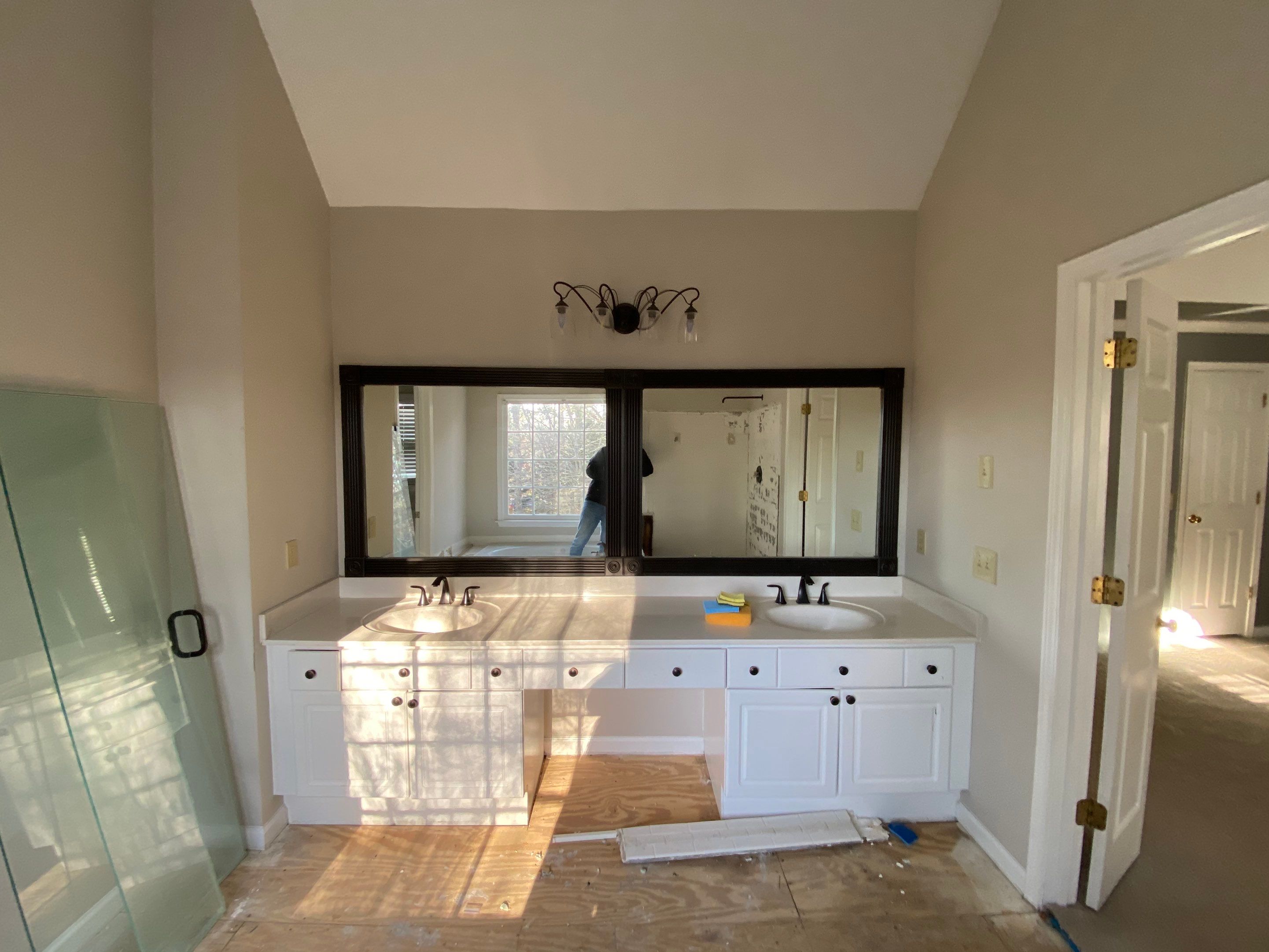 Modern Master Bathroom Remodel with Stacked Stone in Kennesaw by Swift Home Renovations