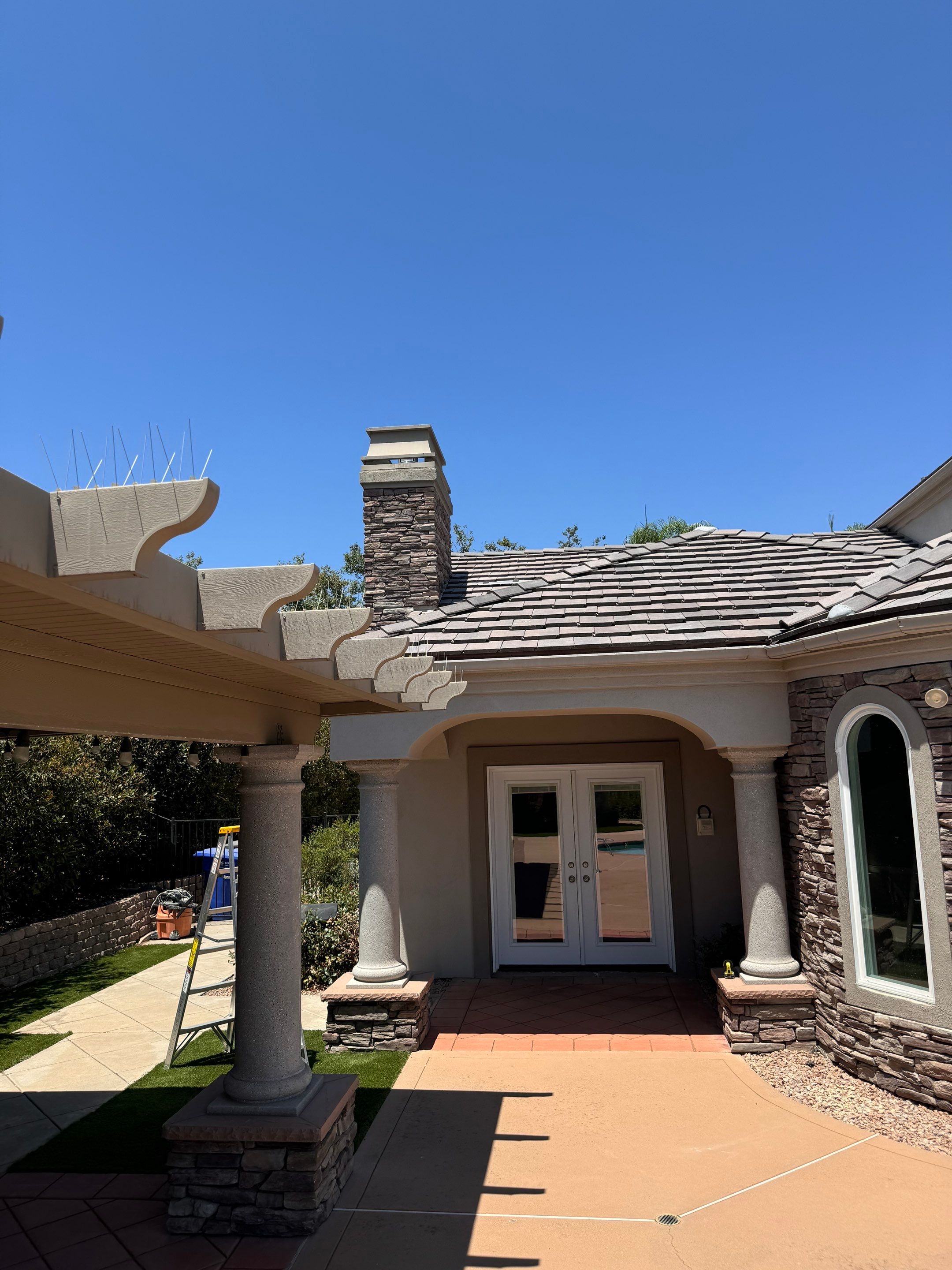 Full Roof Replacement Featuring Staggered Eagle Concrete Tiles in Poway by Reliable Roofing San Diego Inc.