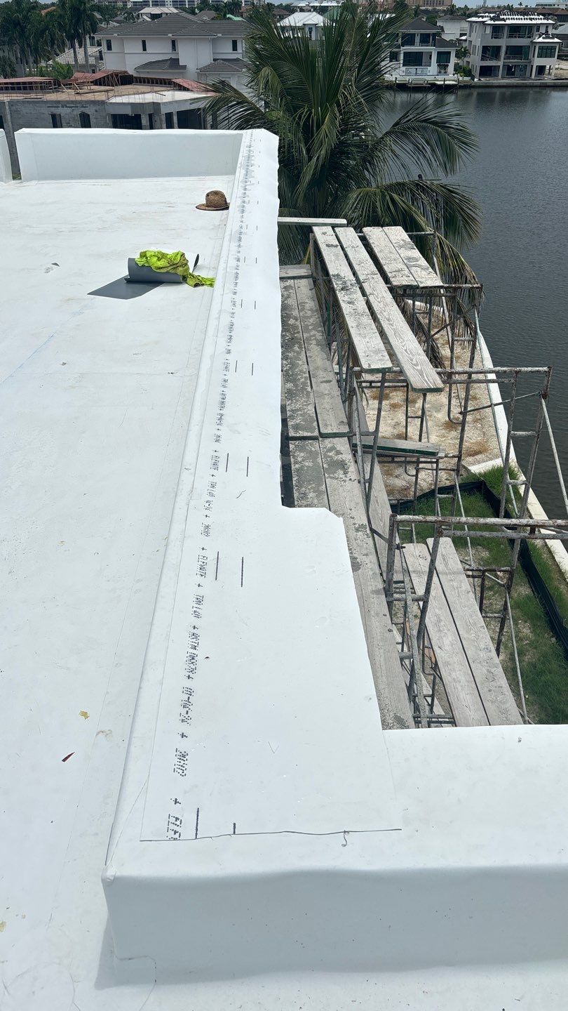 Residential Install of Flat TPO by International Roofing